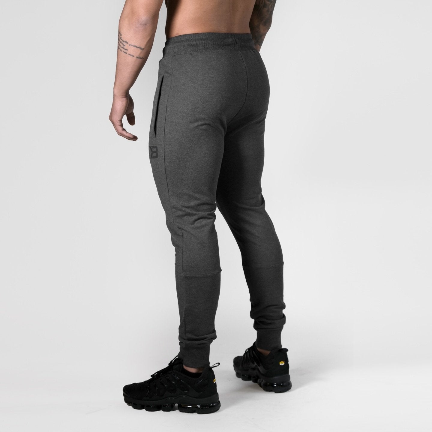 Better Bodies Tapered Joggers V2W - Dark Grey Melange Workout Pants for Men & Women | Comfortable Running, Gym & Lounge Wear