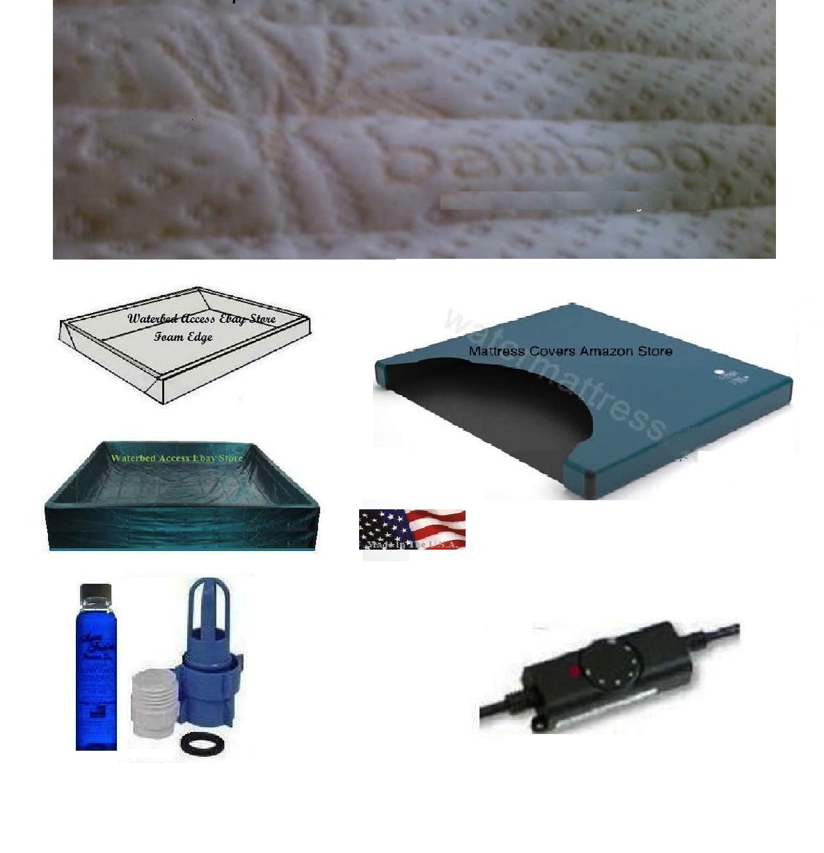 King Size Deep Fill Softside Waterbed Mattress with Bamboo Cover - Free Flow Bladder & Built-in Heater for Ultimate Comfort | Perfect for Master Bedrooms, Guest Rooms & Relaxation Spaces