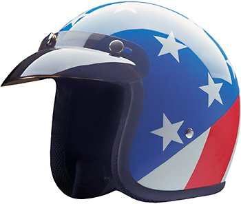 Captain America 3/4 Motorcycle Helmet - HCI-10 Replica Shield Design for Cosplay, Halloween & Motorcycle Riding | Lightweight & Comfortable for Adults