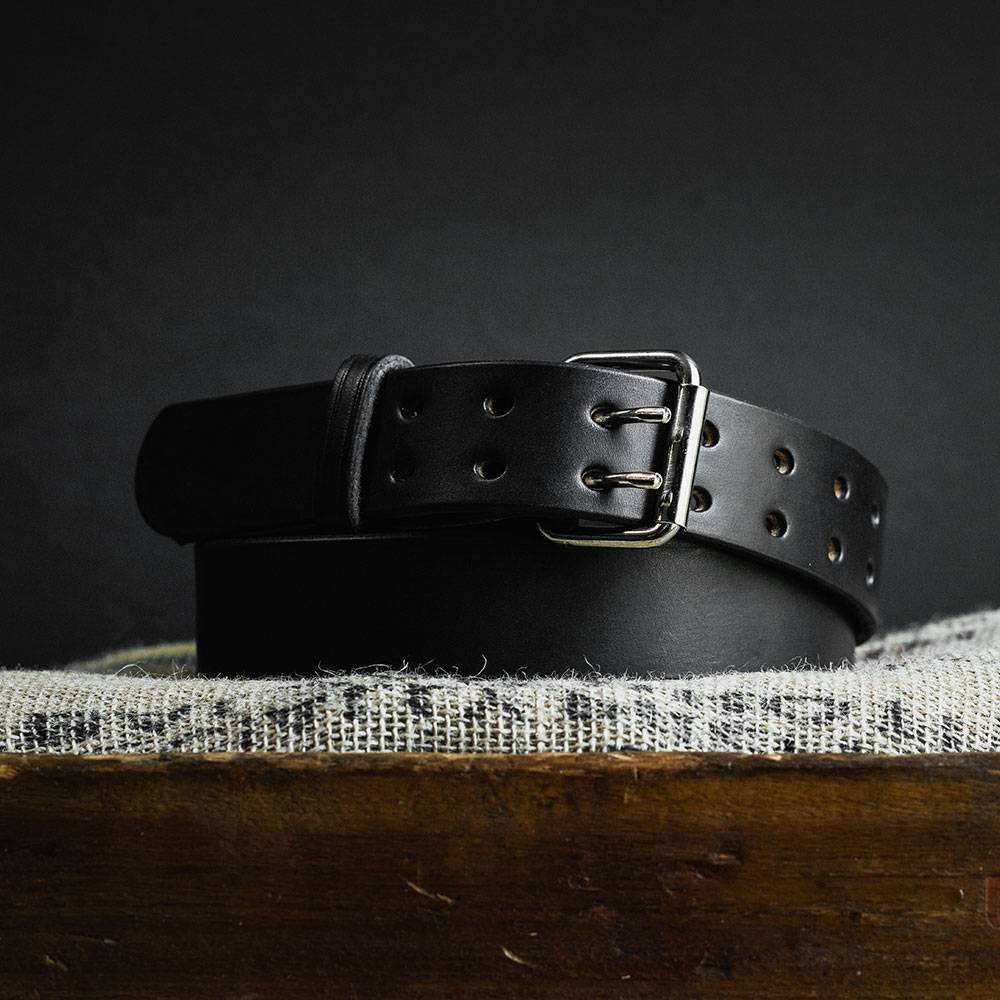 Double Prong Everyday Work Belt for Men - 1.5 Inch Durable Leather Dress Belt for Business Casual & Office Wear - Perfect for Professional & Formal Occasions