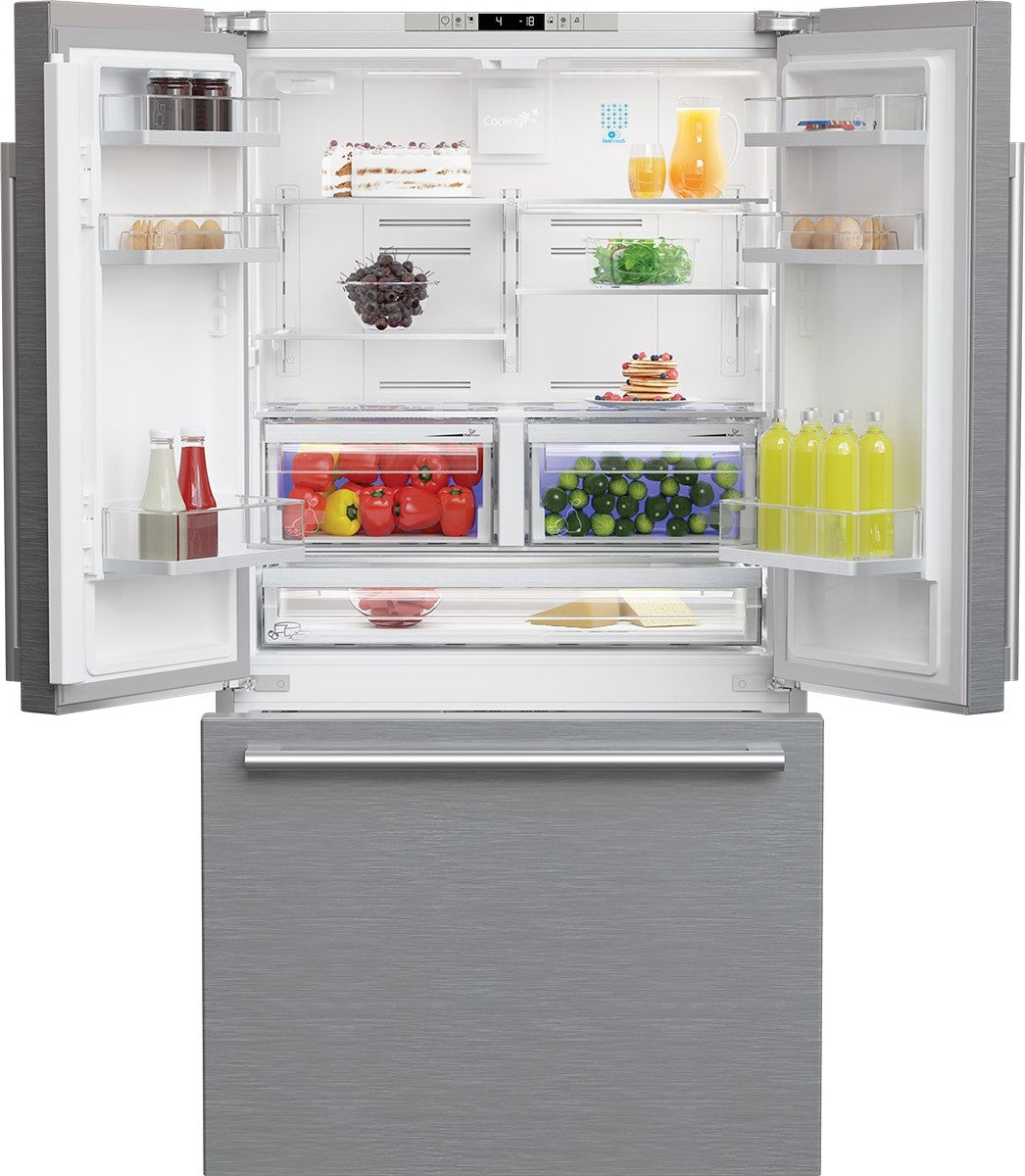Blomberg BRFD2230XSS 36-Inch French Door Refrigerator with Counter Depth Design - 22.3 Cu Ft Capacity, Stainless Steel Doors & Handles - Perfect for Modern Kitchens & Open-Concept Homes