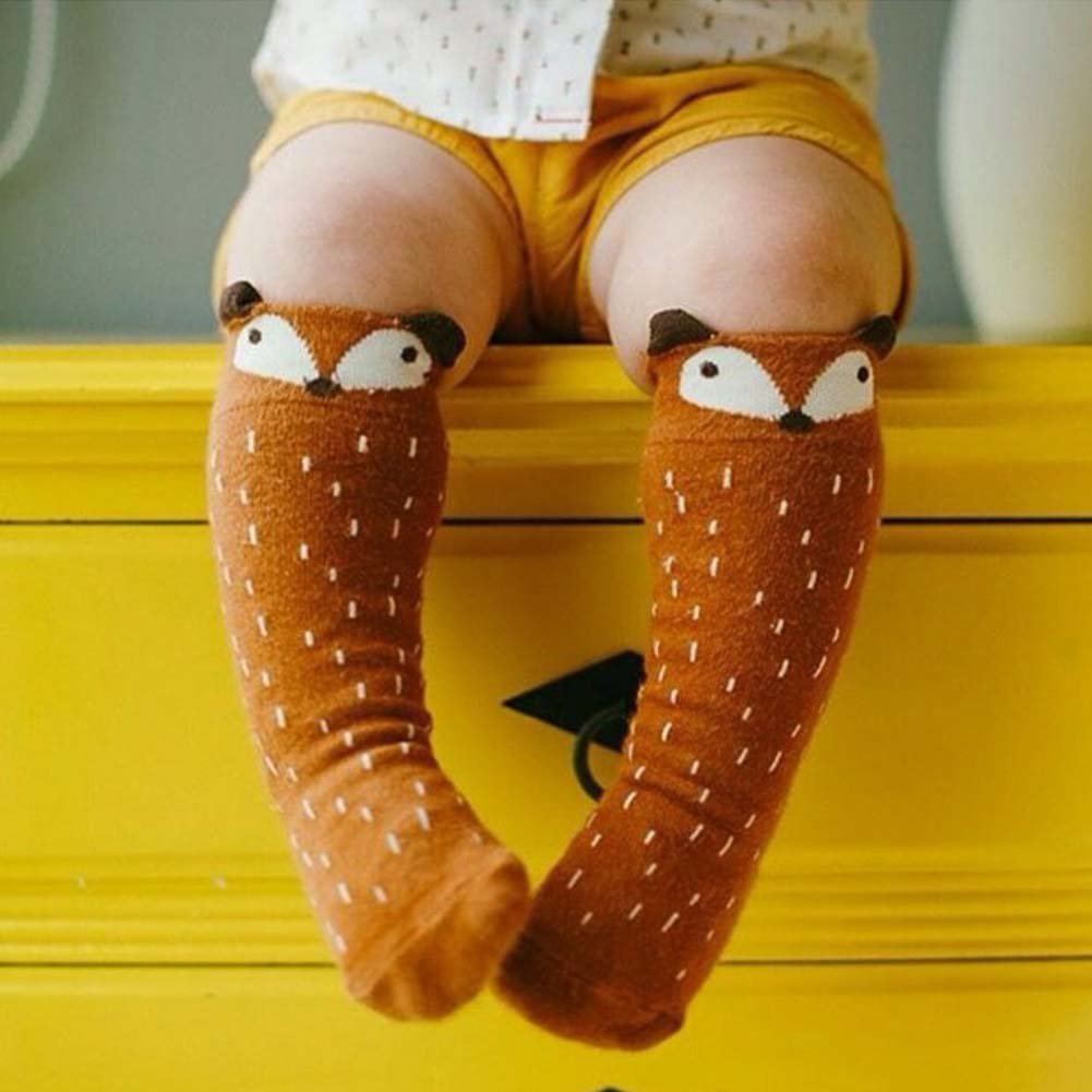 **Baby & Kids Cotton Knee-High Socks with Non-Slip Grips – 2 Pairs – Soft & Comfortable for Playtime, School & Everyday Wear**