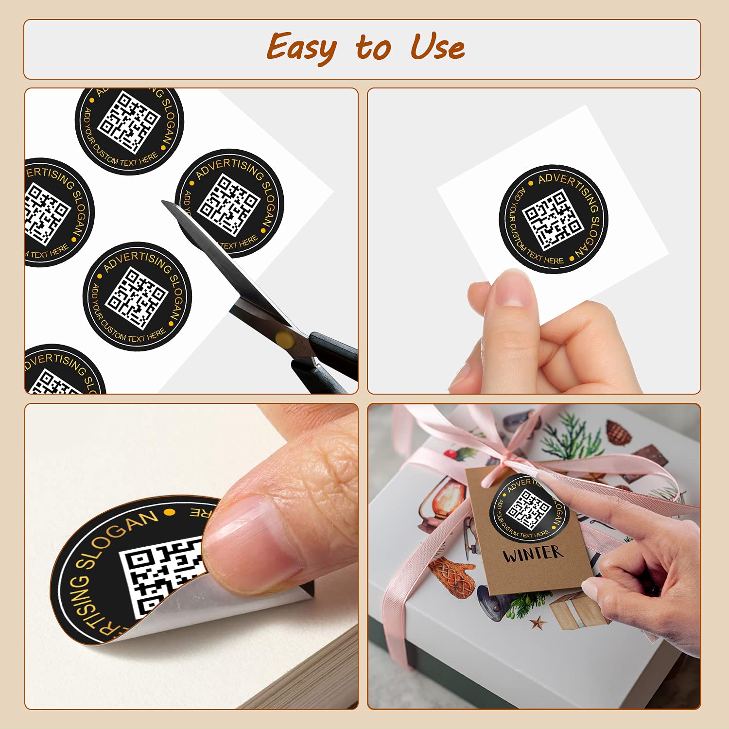 Custom QR Code Thank You Stickers - Personalized Business Labels with Logo & Text for Social Media Marketing, Branding & Events (3x6 Inch Rectangle) - Perfect for Customer Appreciation, Promotional Giveaways & Product Packaging