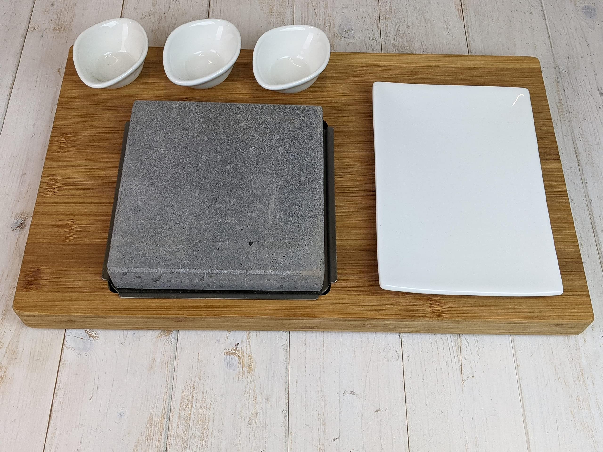 Premium Black Rock Grill Steak Stone Set - Authentic Lava Cooking Stone for Tabletop Grilling | Perfect for Outdoor BBQ, Camping & Backyard Parties (Standard Set)