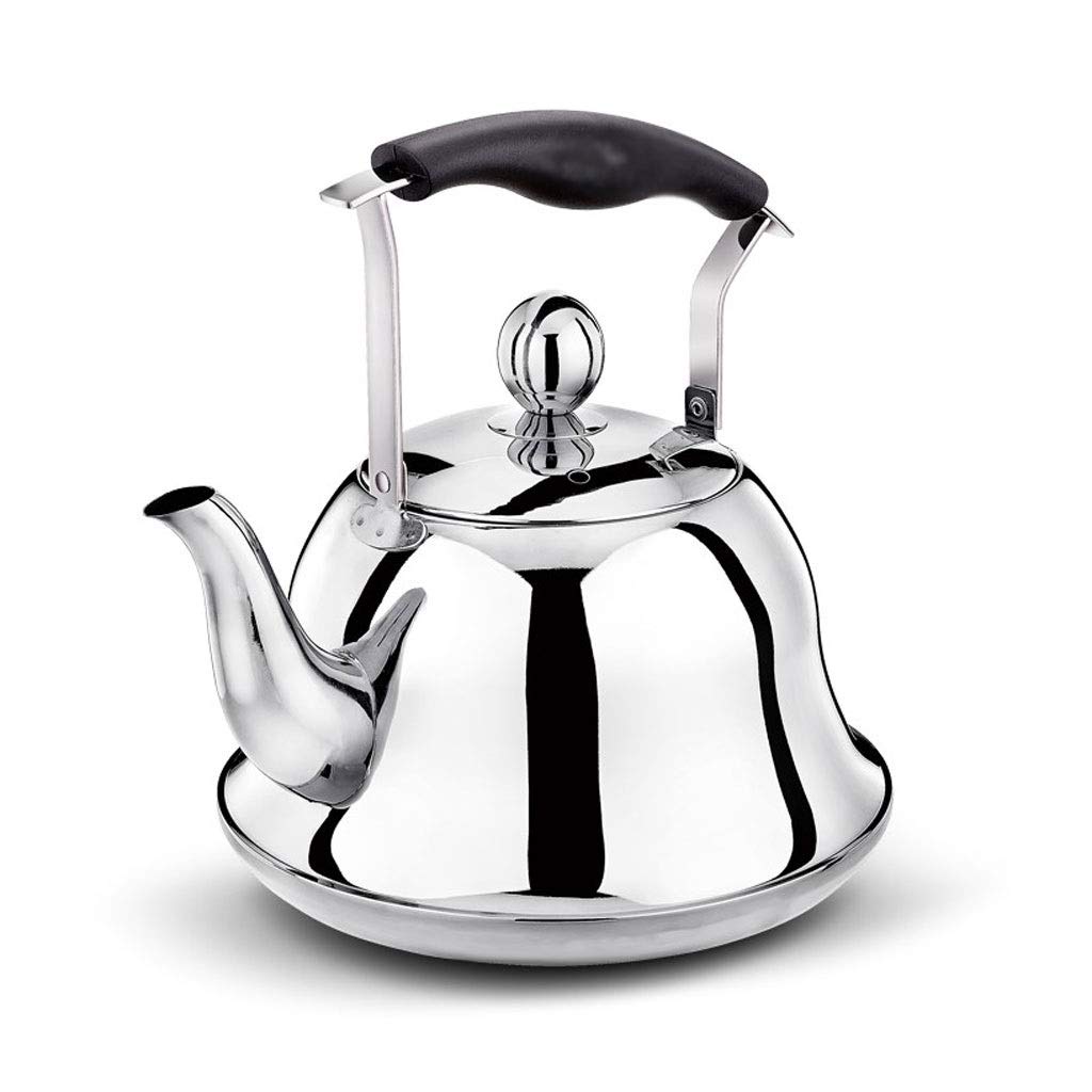 Premium Stainless Steel Whistling Tea Kettle - 5L Titanium Plated for Gas & Induction Stoves - Silver - Perfect for Home, Office & Camping Use
