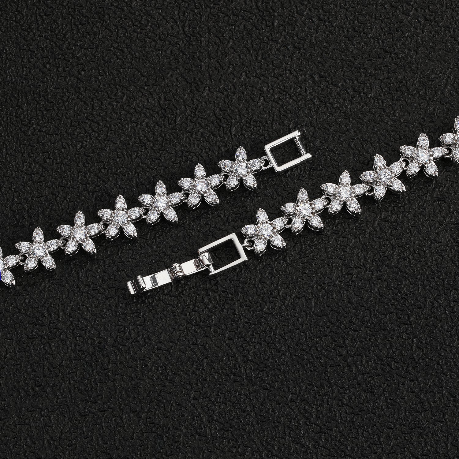5A Cubic Zirconia Flower Bracelet for Women - Elegant Chain Jewelry for Daily Wear, Parties & Special Occasions