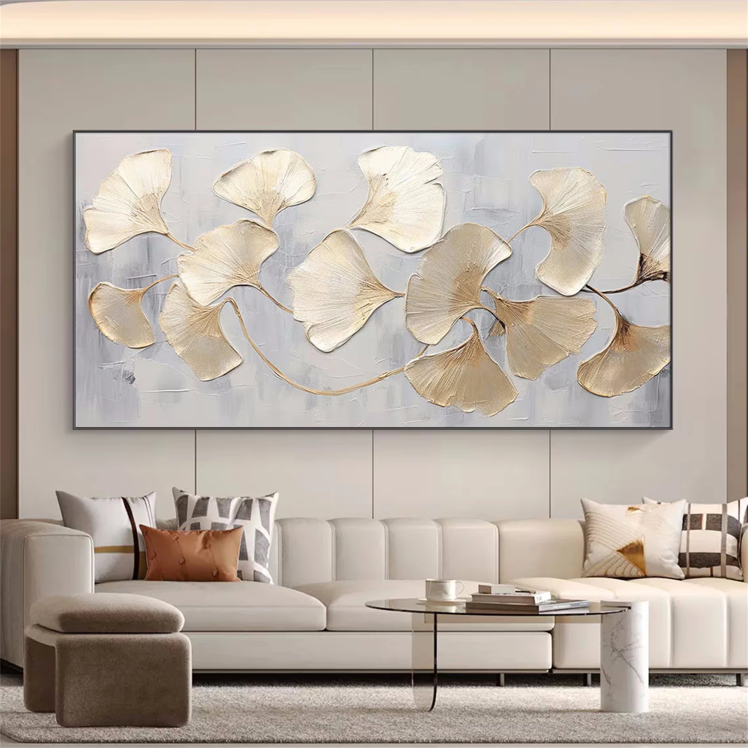 Beautiful Flower and Tree Painting #FT035 - Handmade Canvas Art for Home Decor, Office, and Living Room Wall