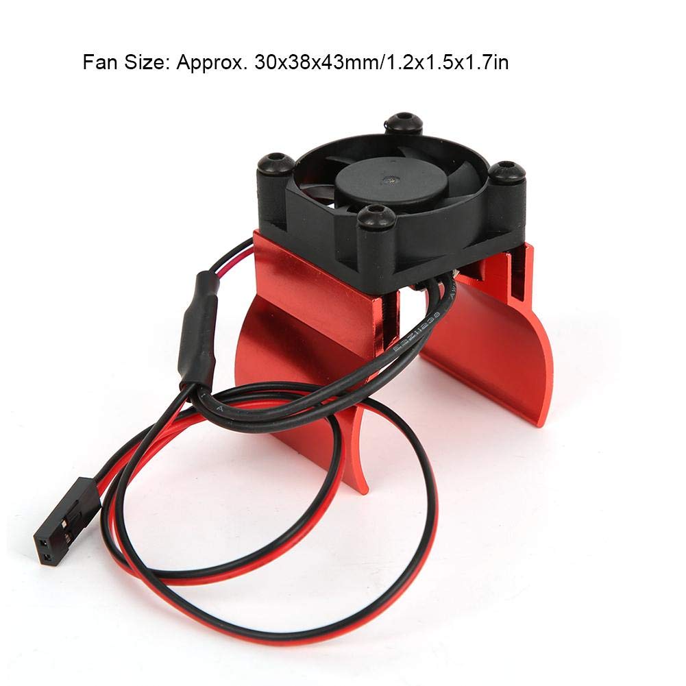 Dilwe 1/10 Scale RC Car Cooling Fan - High Performance Motor Radiator & Heat Sink Fan Compatible with TRX-4 (Red) | Perfect for Off-Road RC Vehicles, Crawlers & High-Speed Racing Models