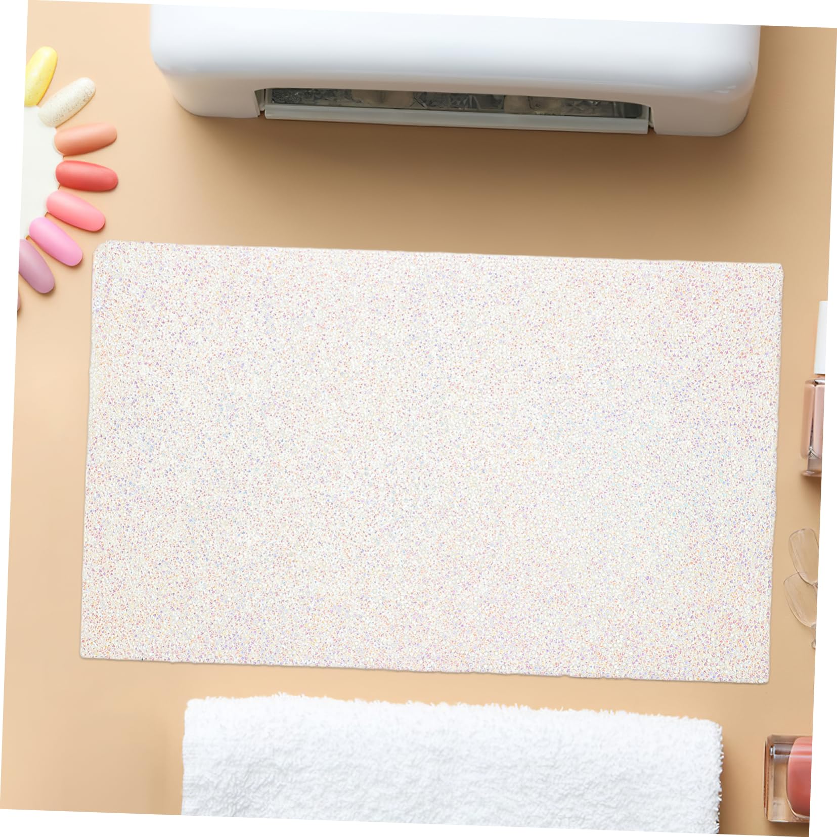 Sparkling Diamond Nail Art Table Mat - Waterproof & Non-Slip Nail Tech Mat for Salon, Manicure, Pedicure | Perfect for Nail Artists & DIY Home Nail Care