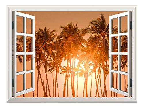 Tropical View of Palm Trees