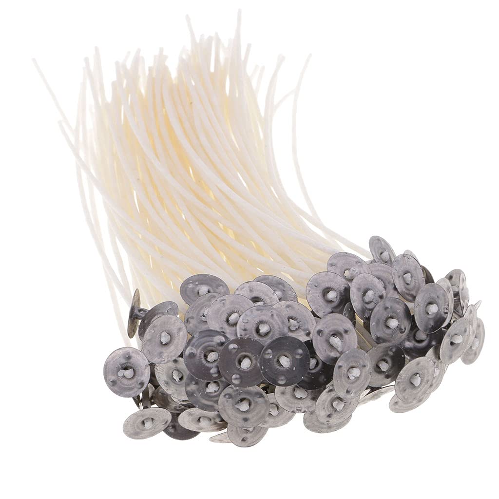 Colcolo 100 Pieces Pre-Waxed Cotton Candle Wicks with Metal Sustainers - 10/12/15cm Length for DIY Candle Making, Tealights, and Jar Candles | Perfect for Home Decor, Gifts & Aromatherapy