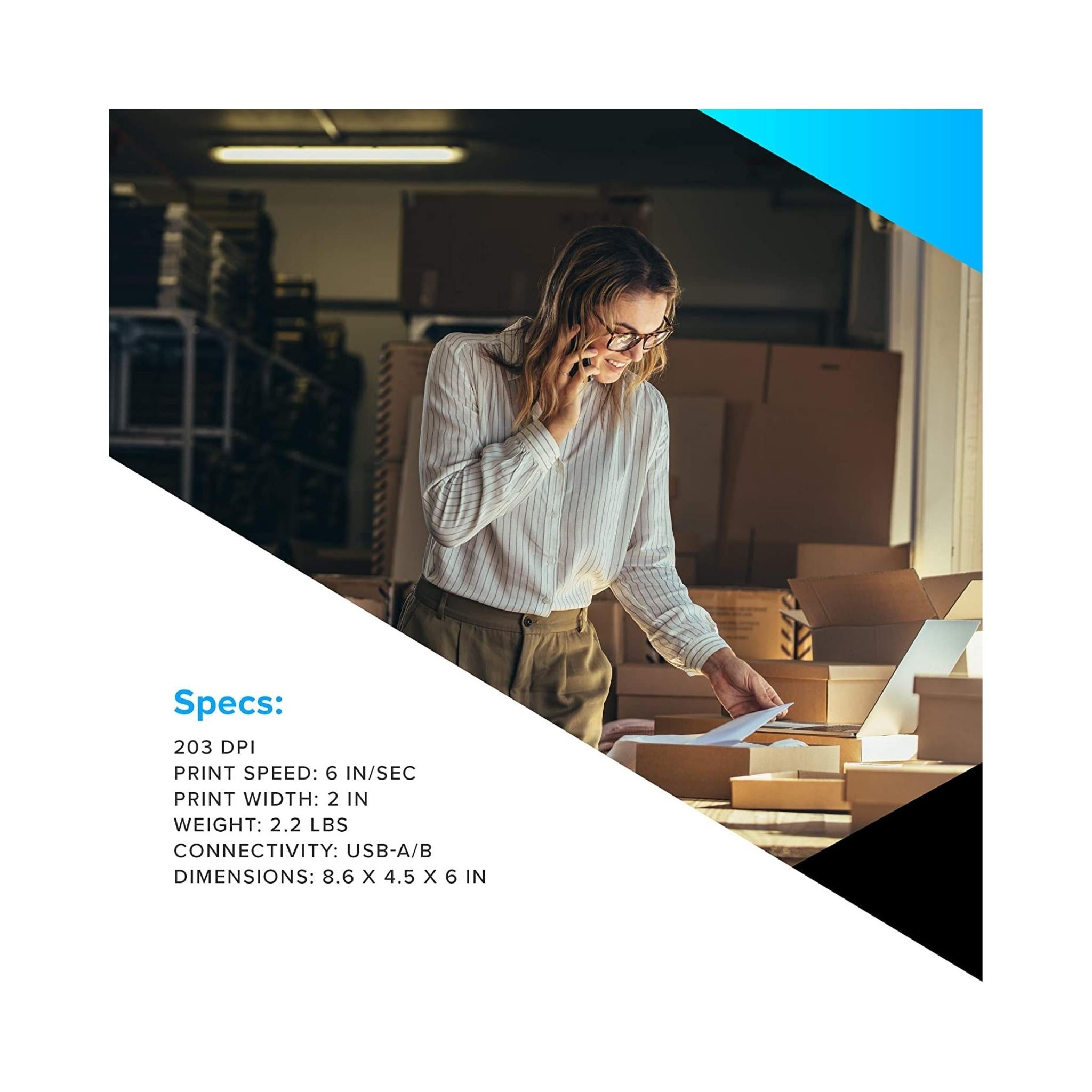 Zebra ZD410 Compact Direct Thermal Label Printer for Shipping, Barcode & Receipt Printing | Small Business & Warehouse Use