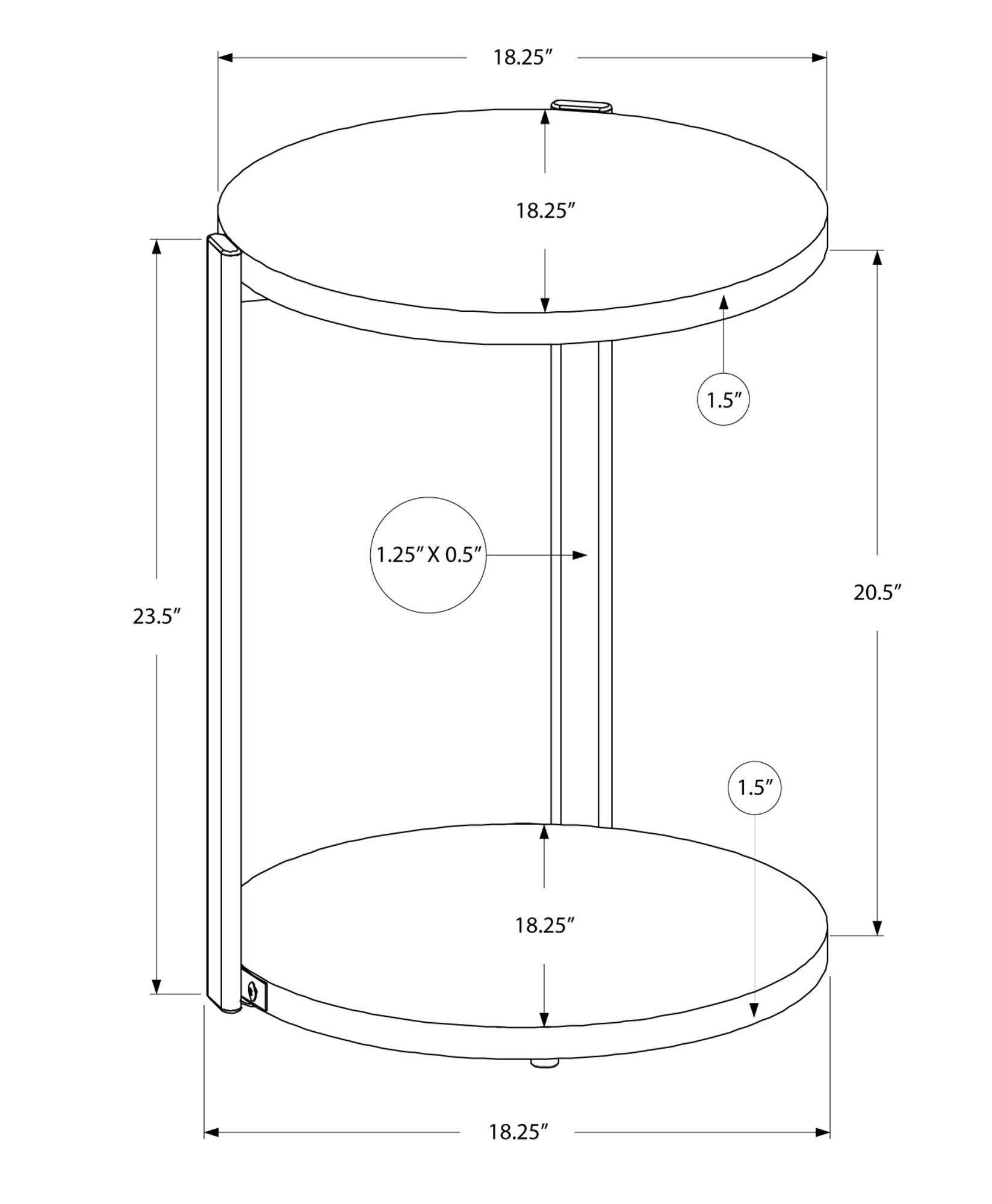 Modern Accent Table - Glossy White Finish with Chrome Metal Legs for Living Room, Bedroom, or Office Decor
