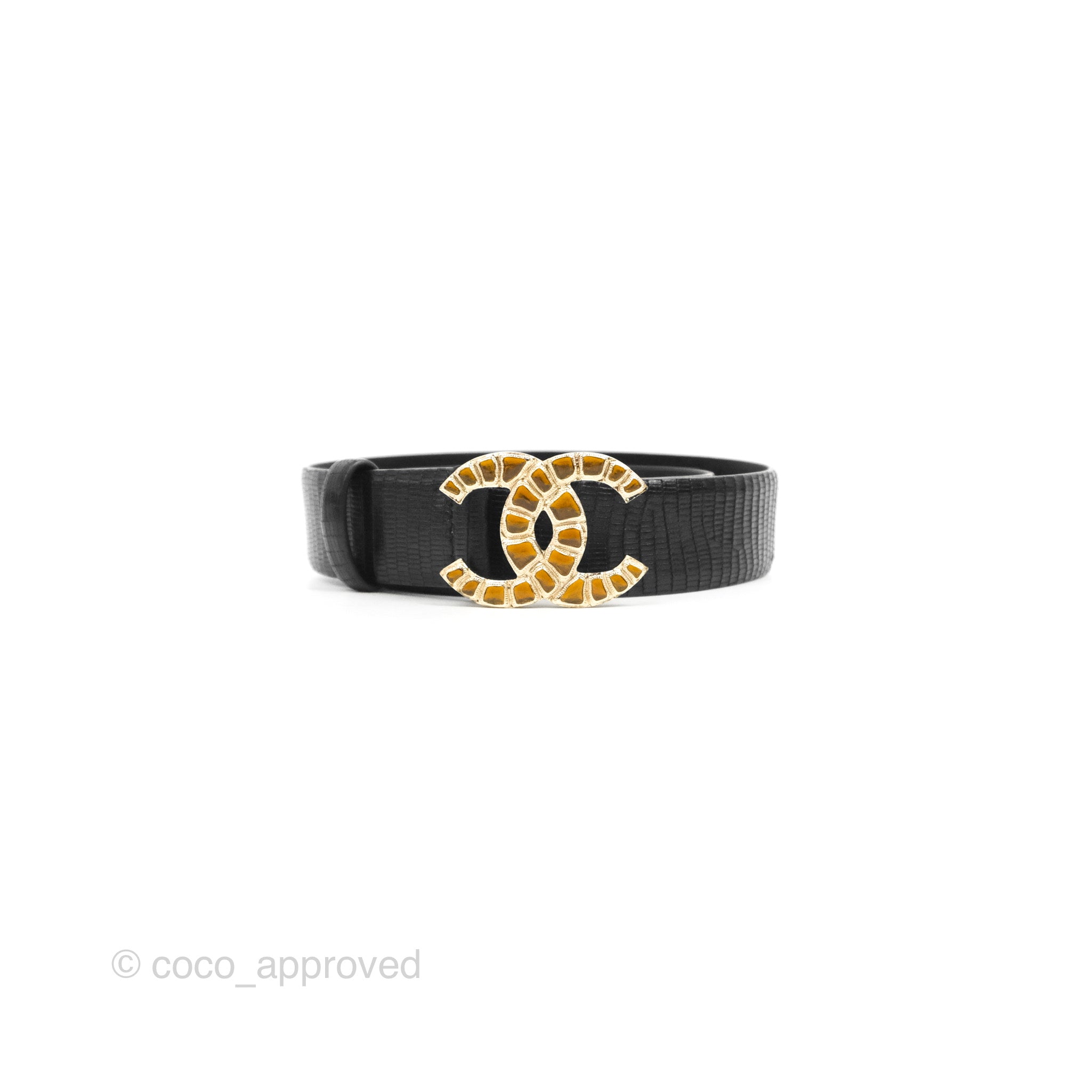 Chanel CC Logo Leather Belt with Black Crystal Buckle - Size 75 (19A Collection) | Luxury Fashion Accessory for Women, Perfect for Parties & Formal Occasions