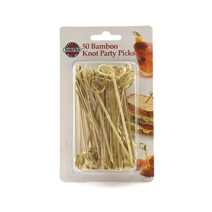 Premium Bamboo Knot Picks - Natural Wooden Toothpicks for Cocktails, Appetizers & Cheese Plates - Eco-Friendly Party & Home Entertaining Supplies