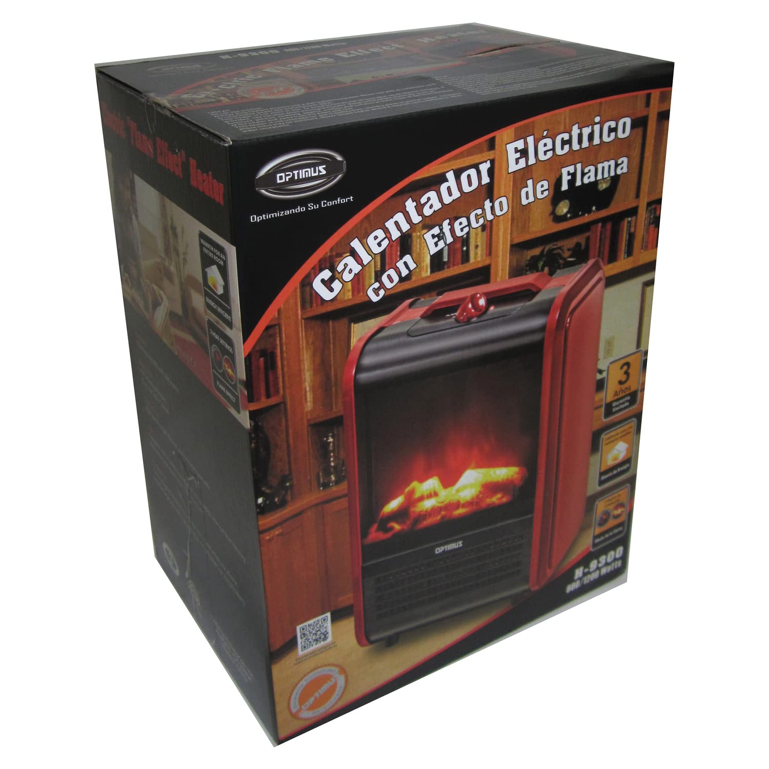 Portable Flame Effect Mini Fireplace Heater - Realistic Electric Fireplace with Adjustable Temperature, Red - Perfect for Bedroom, Office & Small Space Heating