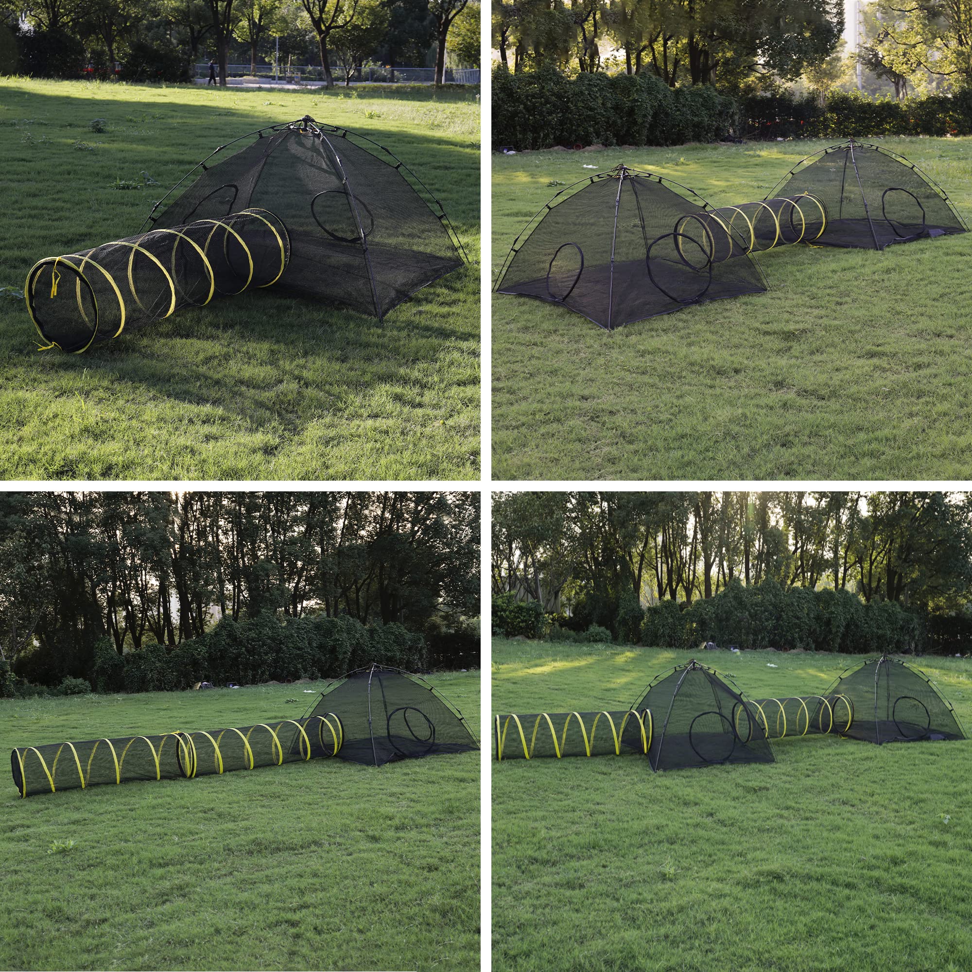 KOOPRO Outdoor Cat Enclosure - Portable Catio, Cat Tunnel & Play Tent for Indoor Cats & Small Pets | Weatherproof Pop-Up Design with Carry Bag | Perfect for Backyard, Patio & Travel Use