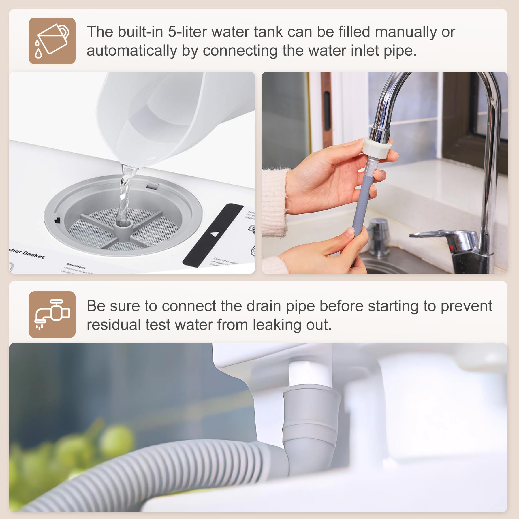 Portable Countertop Dishwasher with Water Tank & Dryer - Compact 360° Spray Dishwasher for Apartments, RVs, Dorms & Small Kitchens - Perfect for Baby Bottles, Dishes & Kitchenware Cleaning