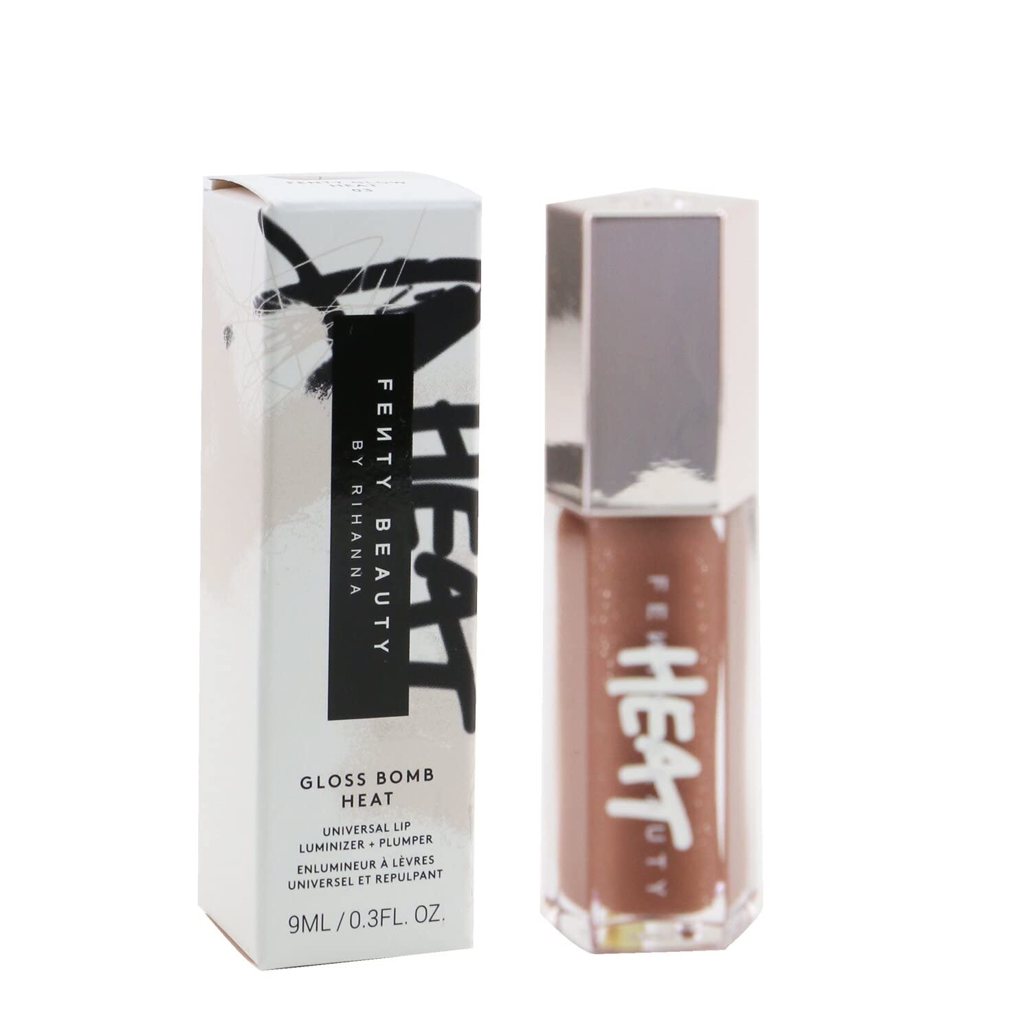 FENTY BEAUTY Gloss Bomb Heat Universal Lip Luminizer & Plumper - Fenty Glow Heat 03 (0.3 oz) | Shiny, Volumizing Lip Gloss for Day & Night Wear, Parties & Special Occasions