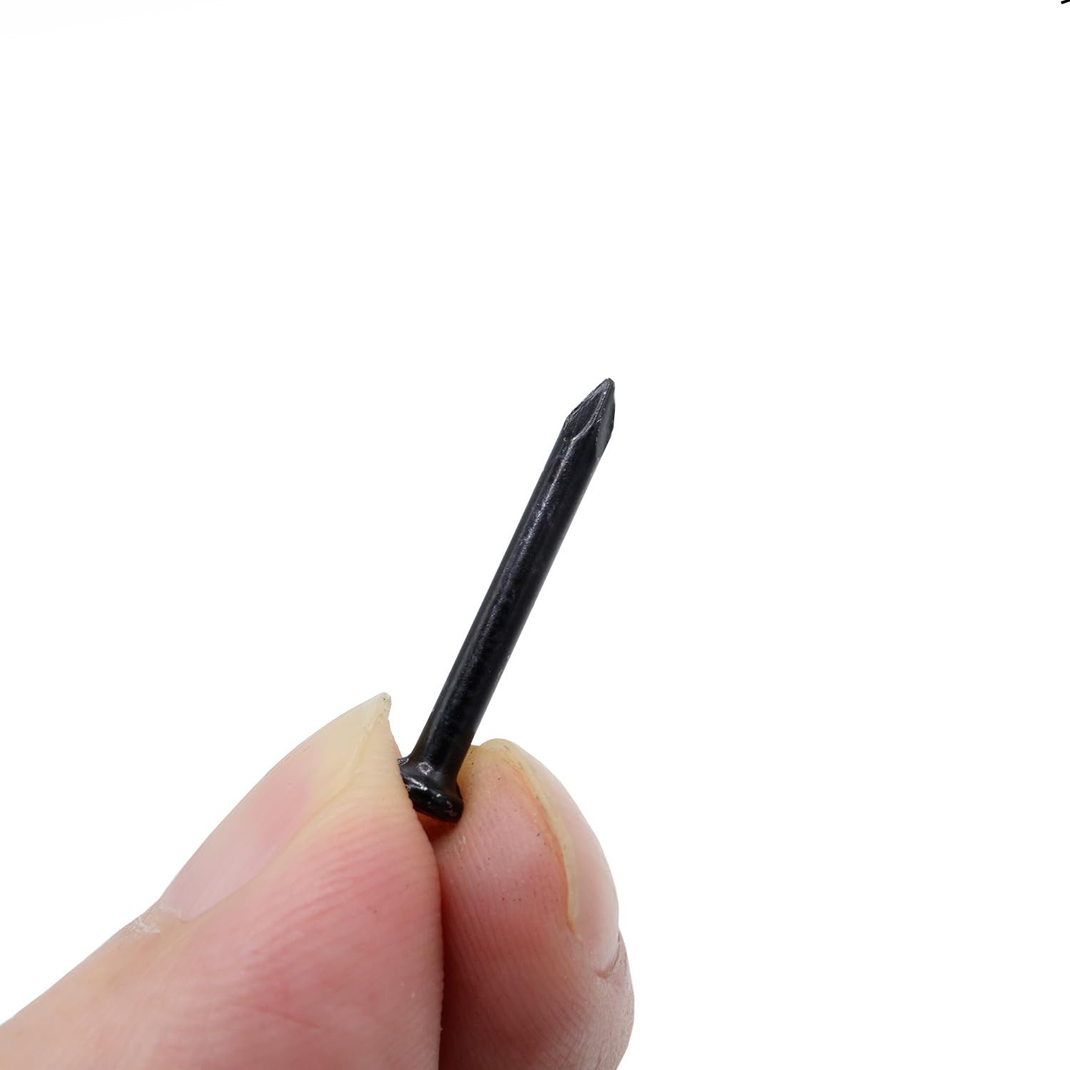 50PCS 1-Inch Carbon Steel Masonry Nails - Black 25mm Concrete Nails with Sharp Point Tip for Woodworking, Wall Cement & Construction Projects - Heavy Duty Fasteners for DIY Home Improvement and Professional Use