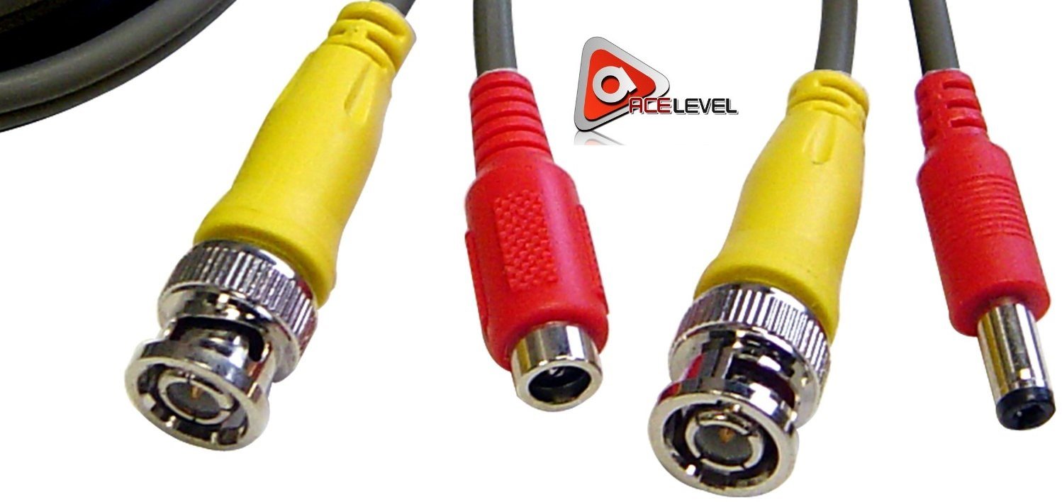 100ft Q-See CCTV Security Camera Extension Cable - Power & Video Cord for Outdoor/Indoor Surveillance Systems - Weatherproof DVR Connection Wire for Home & Business Security Setup