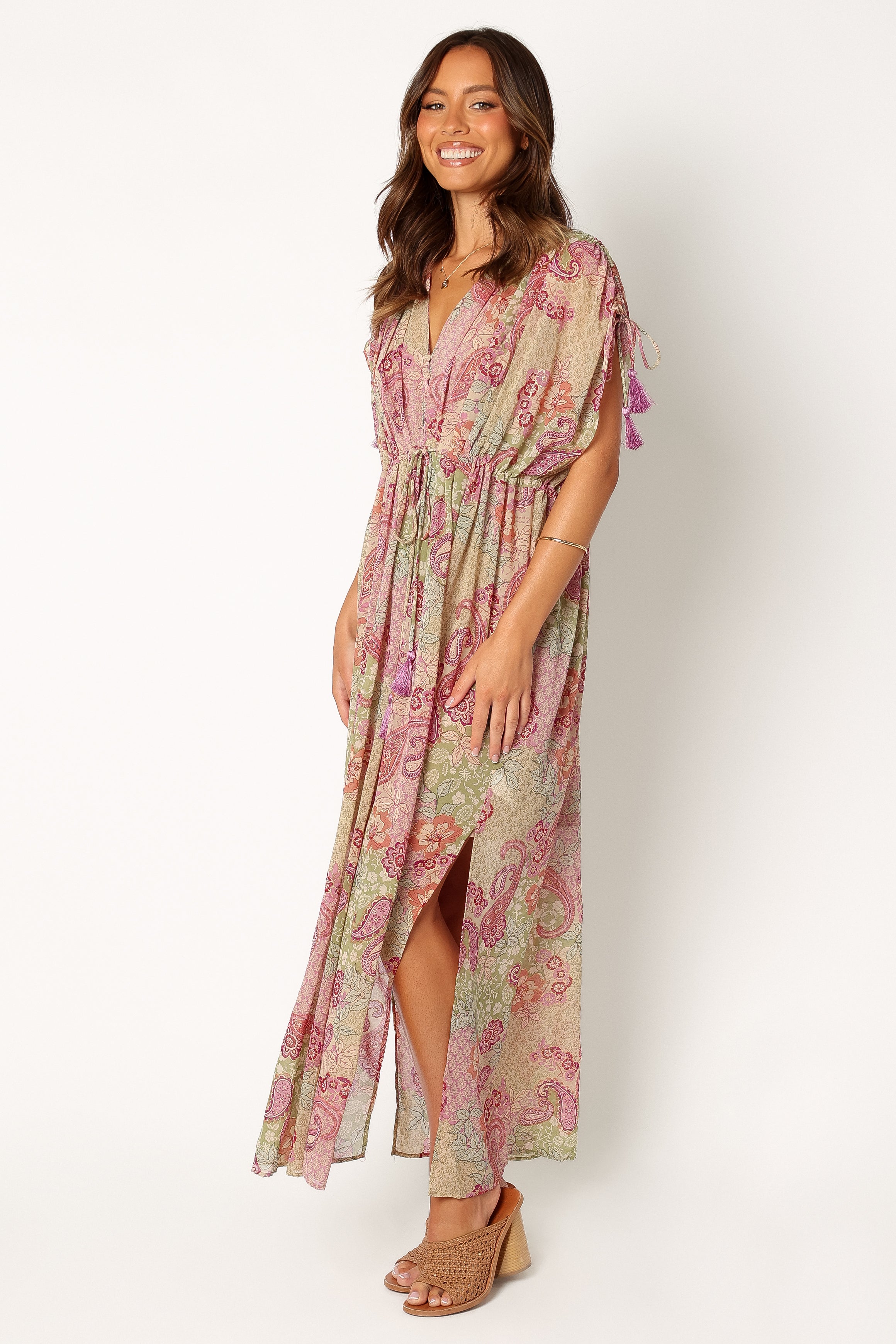 Cyril Maxi Dress Iris Oasis - Flowy Summer Beach Dress for Women | Perfect for Vacations, Weddings & Outdoor Events