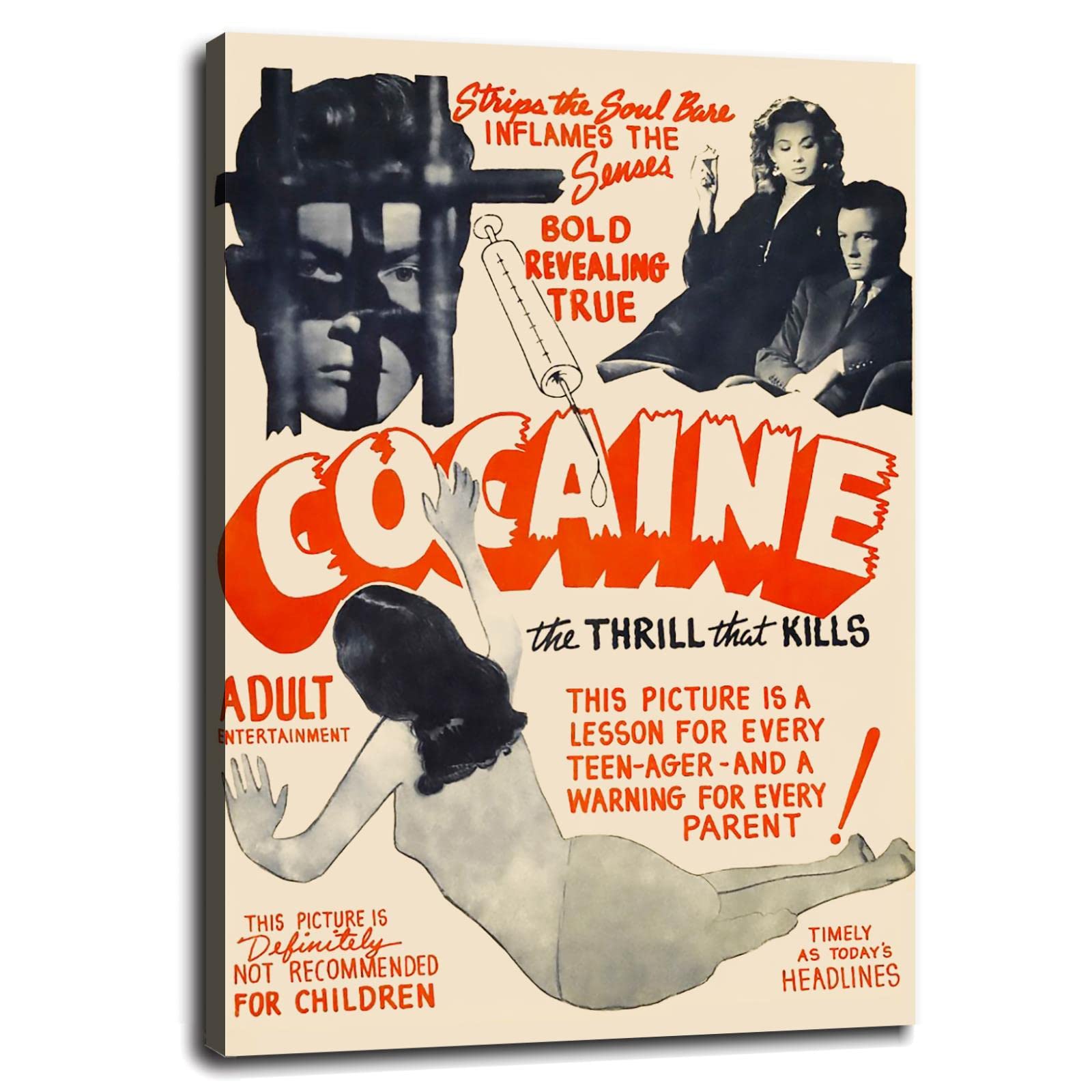 Vintage 1935 Cocaine Movie Poster Canvas Print - 36