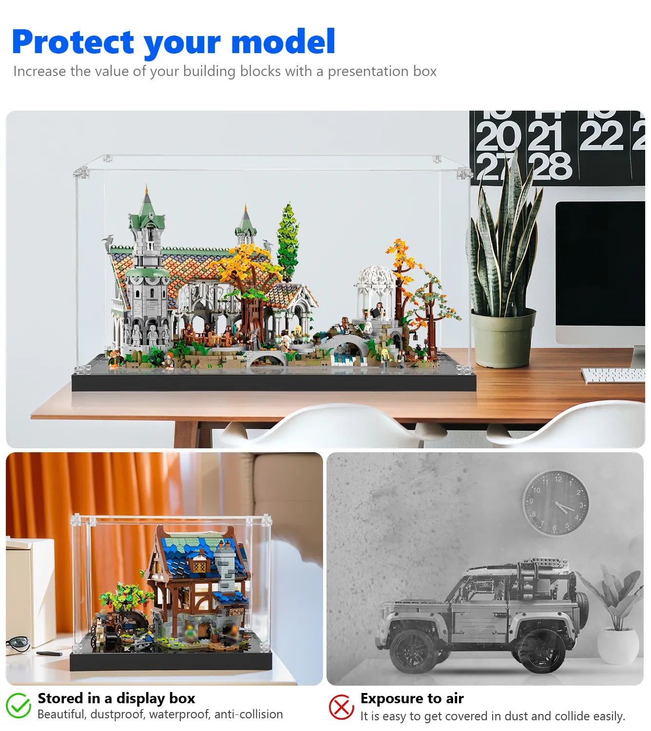 LEGO® Icons The Lord of The Rings Rivendell™ 10316 Display Case - Clear Acrylic Showcase for Collectible LEGO Set - Perfect for Home Decor, Office Display & Gift for LOTR Fans