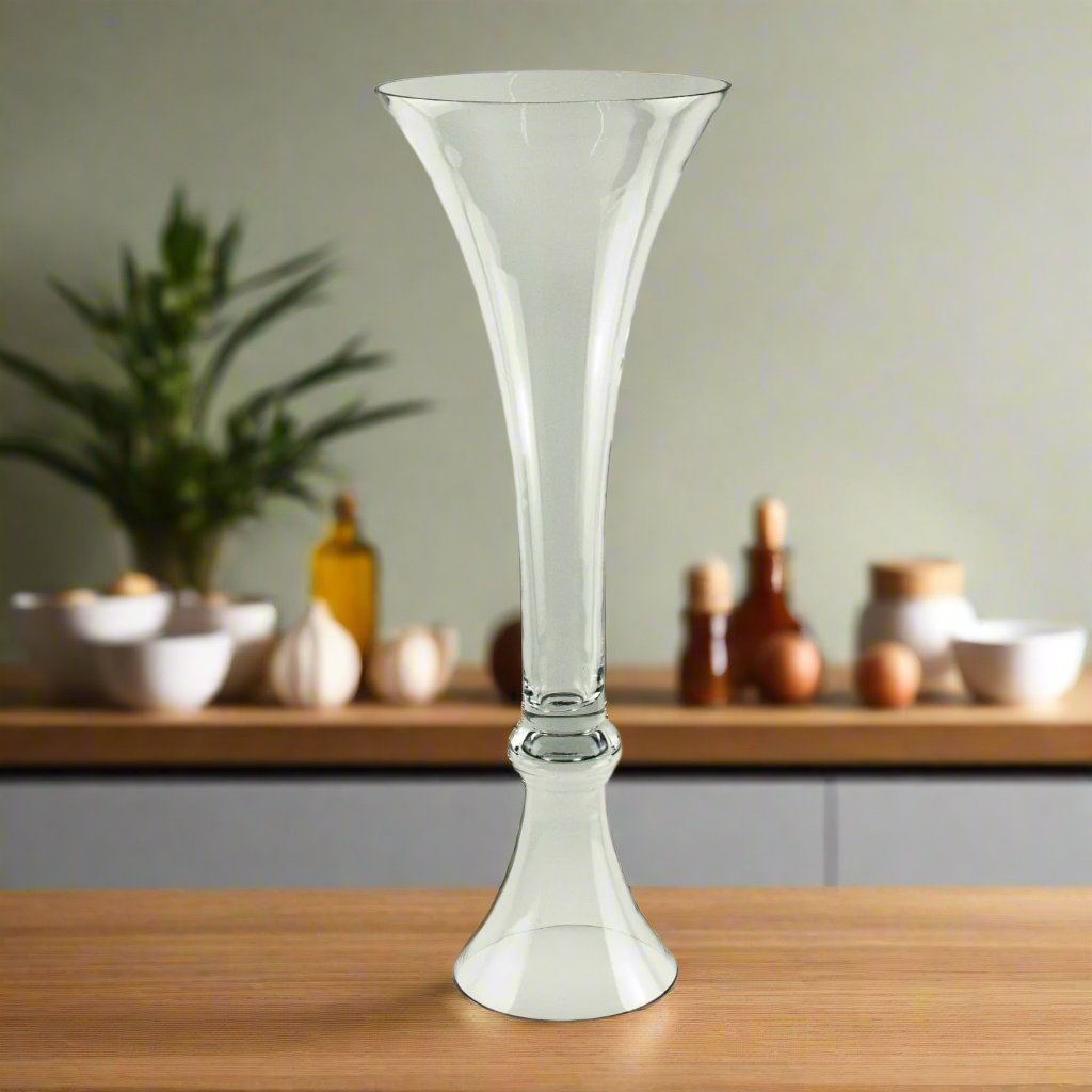 21 Piece Clear Glass Trumpet Vase Set - Elegant Flower Arrangement Centerpiece for Weddings, Parties & Home Decor