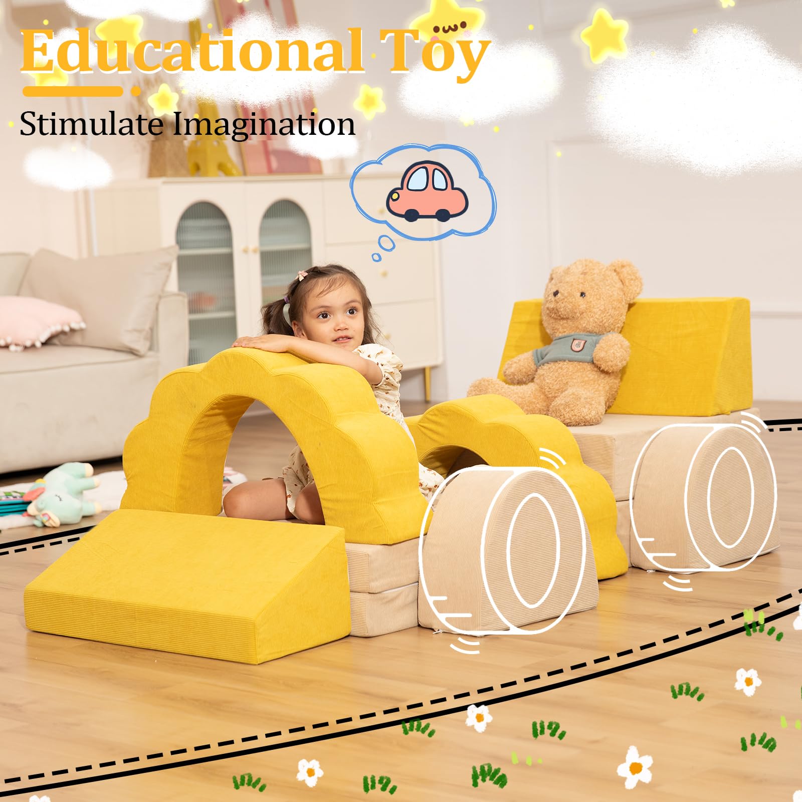 **Modular Kids Play Couch - 10PCS Foam Climbing Playset for Toddlers to Teens | Creative Playroom Sofa for Boys & Girls | Indoor Imaginative Play & Safe Floor Couch**    *(Perfect for playrooms, homeschooling, reading nooks, and cozy movie nights!)*