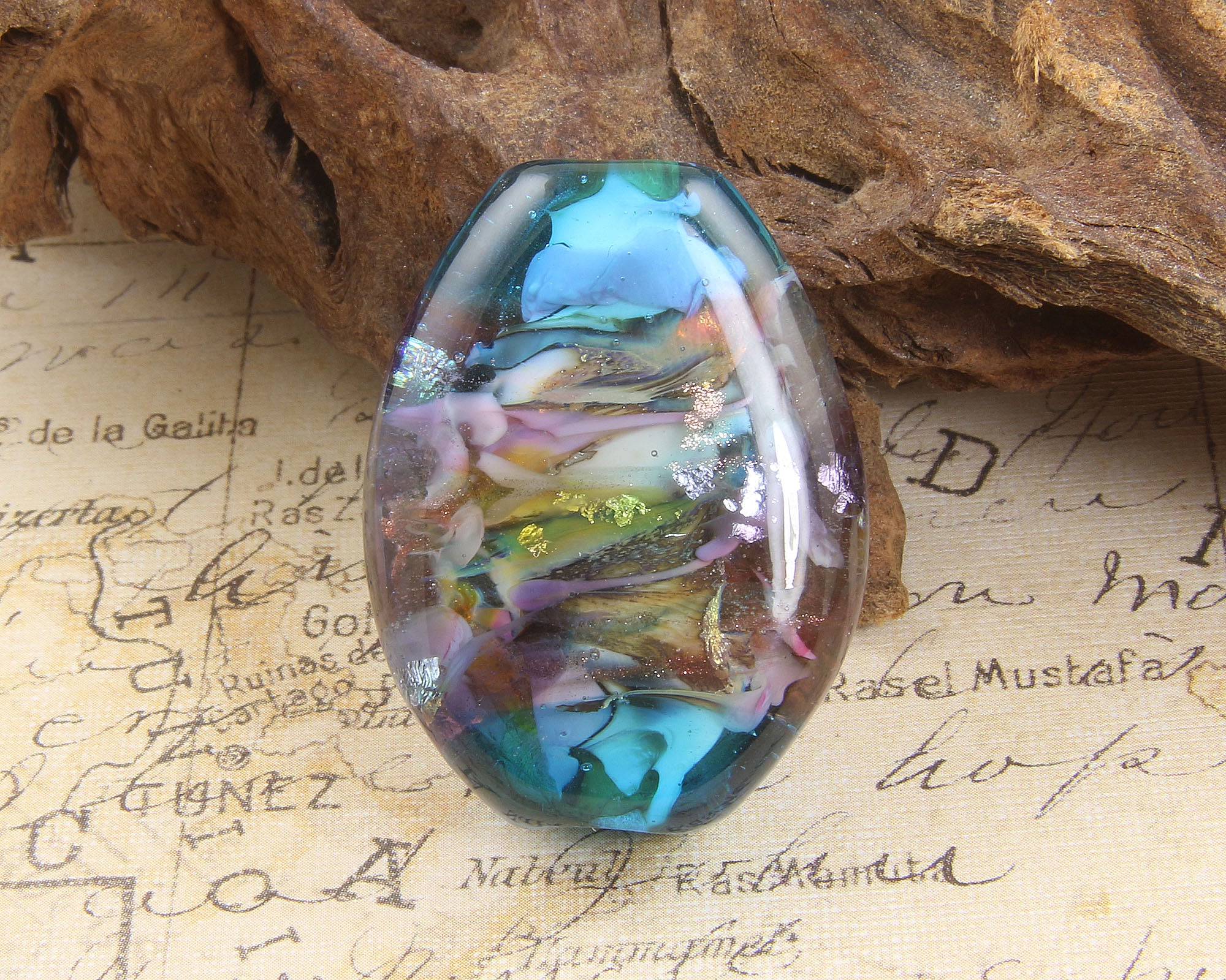 Handmade Pacific Coast Lampwork Glass Focal Bead SRA - Perfect for Jewelry Making, DIY Crafts & Beading Projects