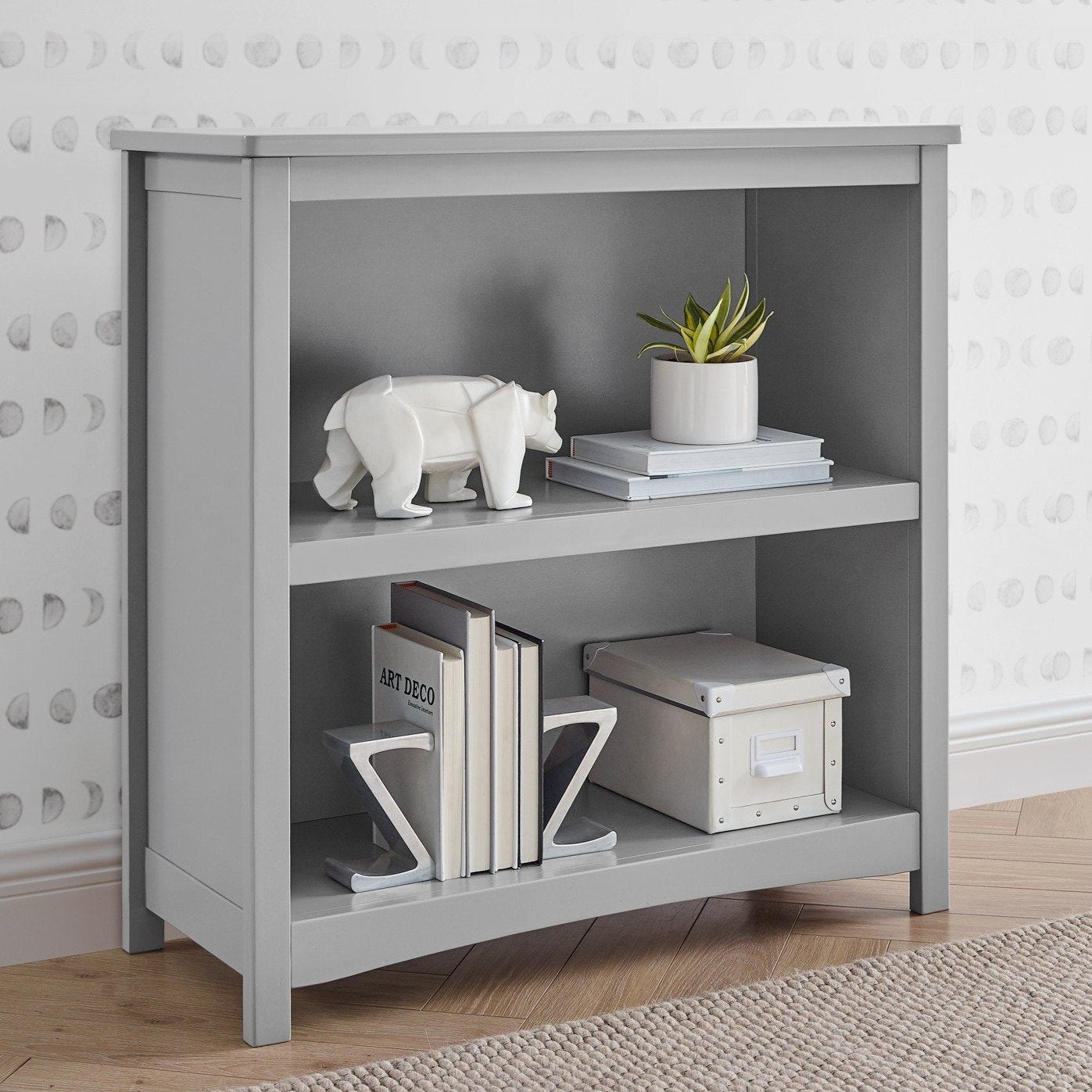 Universal 2 Shelf Bookcase - Sturdy Wooden Storage Shelf for Books, Toys & Decor | Perfect for Living Room, Bedroom, Office & Dorm Organization