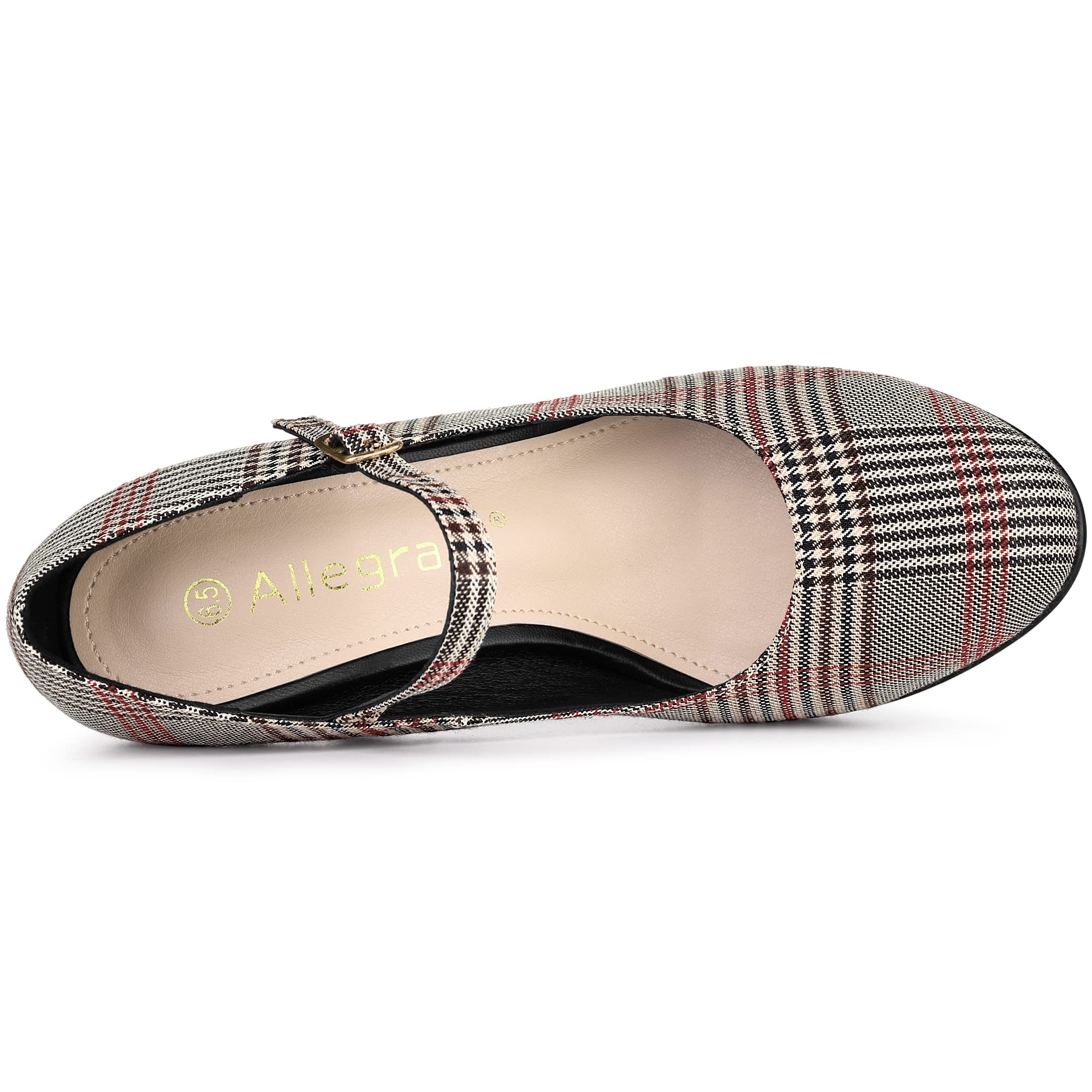 Allegra K Women's Houndstooth Print Platform Stiletto Heels Mary Jane Pumps - Stylish Dress Shoes for Work, Party & Evening Occasions