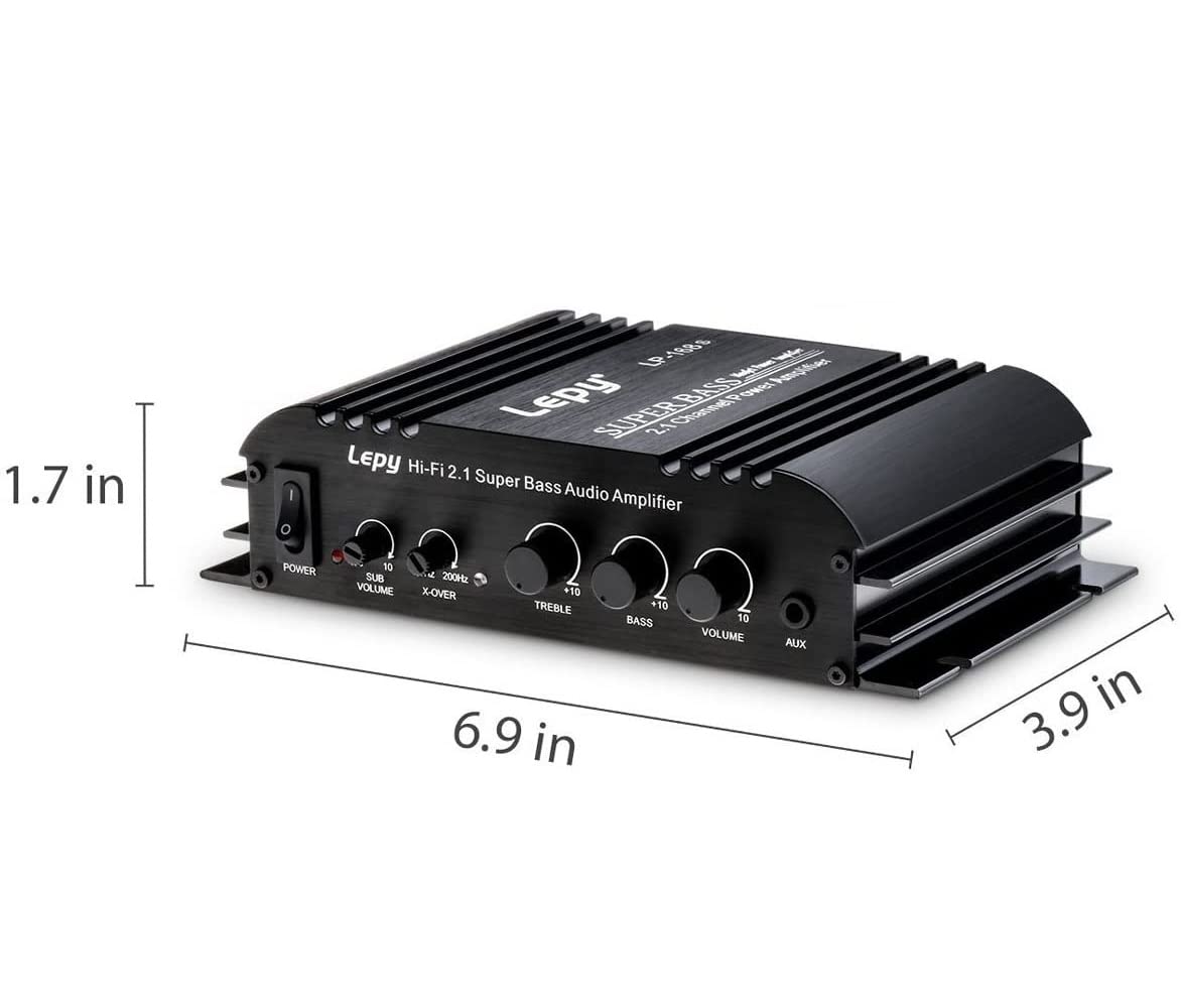 Fasizi LP-168S 2.1CH Super Bass Hi-Fi Stereo Power Amplifier for Car Audio, Motorcycle & Home Theater System - High Performance Audio Booster with Power Supply | Perfect for Car Upgrades, DJ Equipment & Home Entertainment