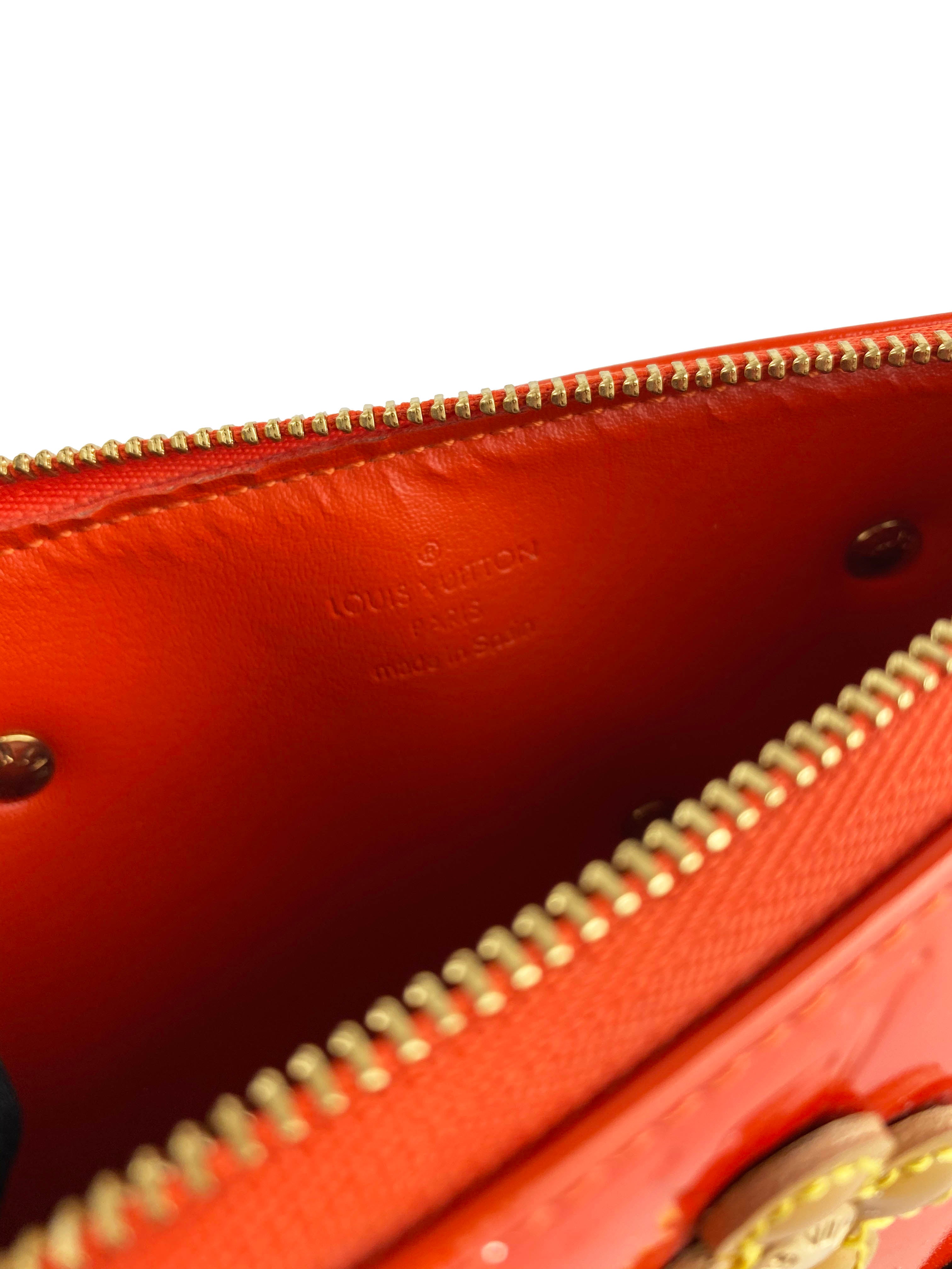 Authentic Louis Vuitton Orange Lexington Fleurs Pochette Crossbody Bag - Luxury Designer Handbag for Women, Perfect for Date Night & Evening Events