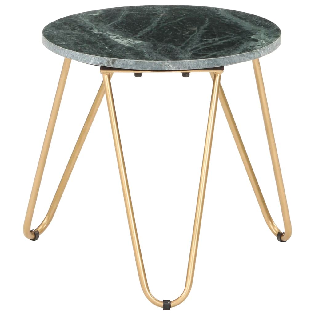 SKM Green Coffee Table 15.7x15.7x15.7 Inches - Real Stone with Marble Texture - Perfect for Living Room, Lounge & Modern Home Decor