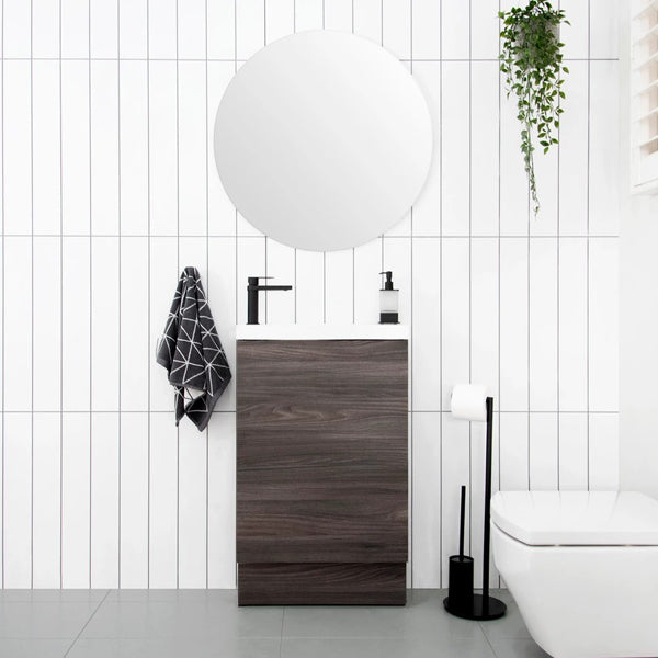 ADP Petite Vanity with Kickboard - Compact Makeup Dressing Table with Mirror for Small Spaces | Perfect for Bedroom, Apartment & Dorm Room Beauty Station