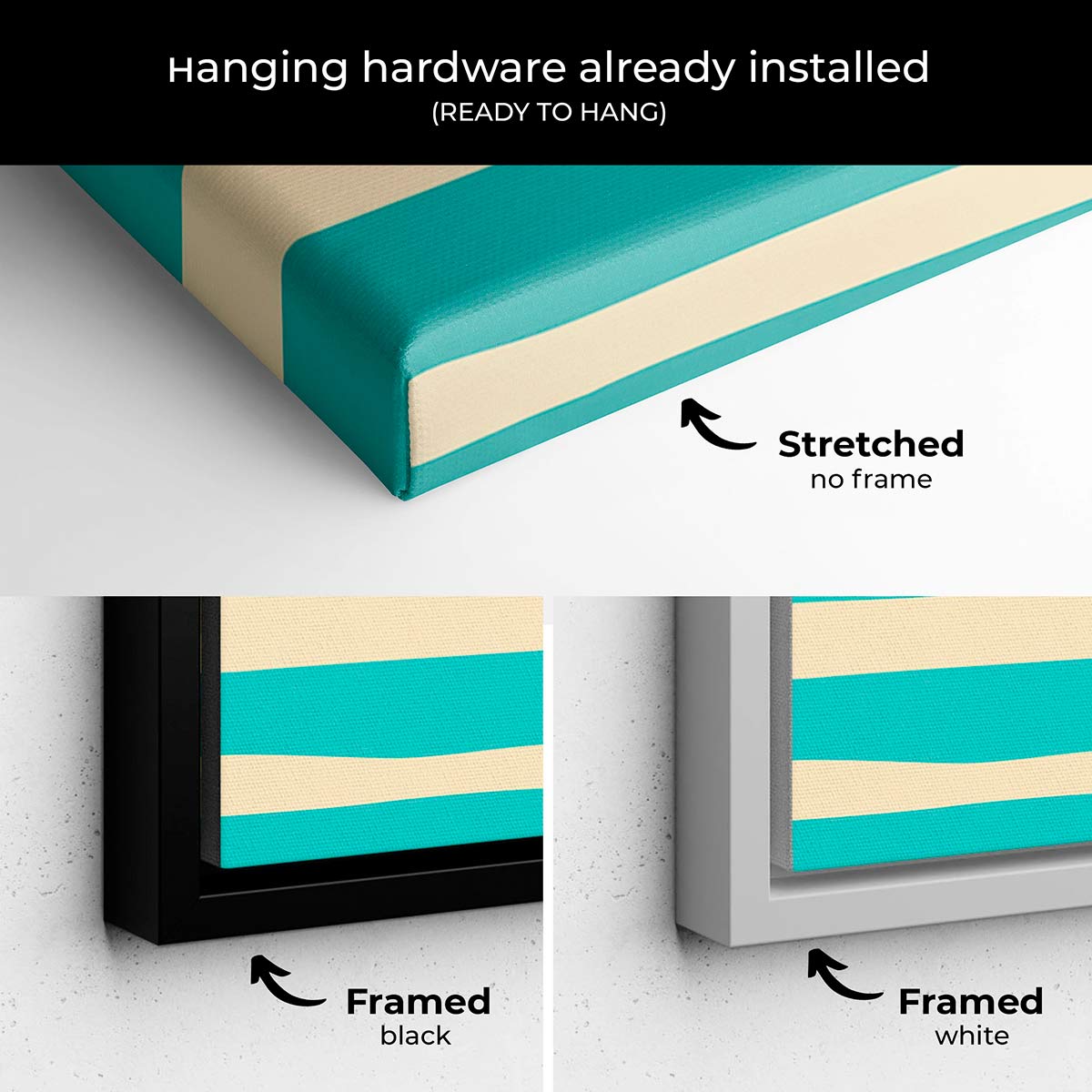 Turquoise Be Creative Wall Art Canvas - Modern Abstract Painting for Home & Office Decor - Perfect for Living Room, Bedroom, or Workspace