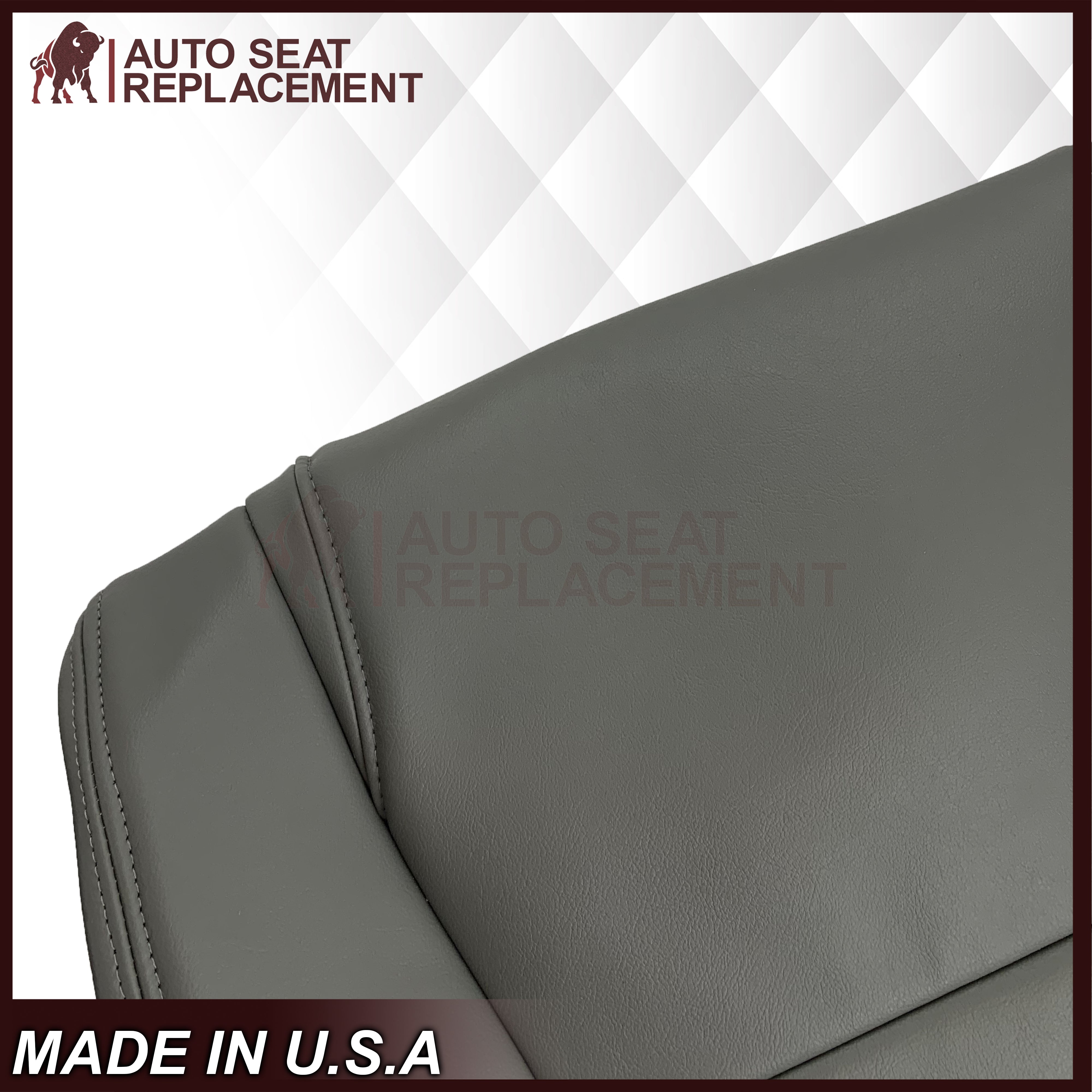 2007-2013 Toyota Sequoia SR5 Genuine Leather Seat Covers Set - Top & Bottom Replacement for Driver/Passenger Side (Gray) | Premium Car Interior Upgrade for Comfort & Style
