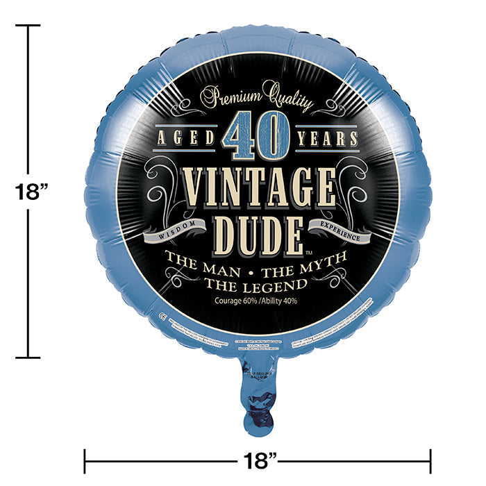 10-Pack Bulk Vintage Dude Mylar Balloons - 40 Inch Large Party Decorations for Birthdays, Baby Showers & Graduation Celebrations