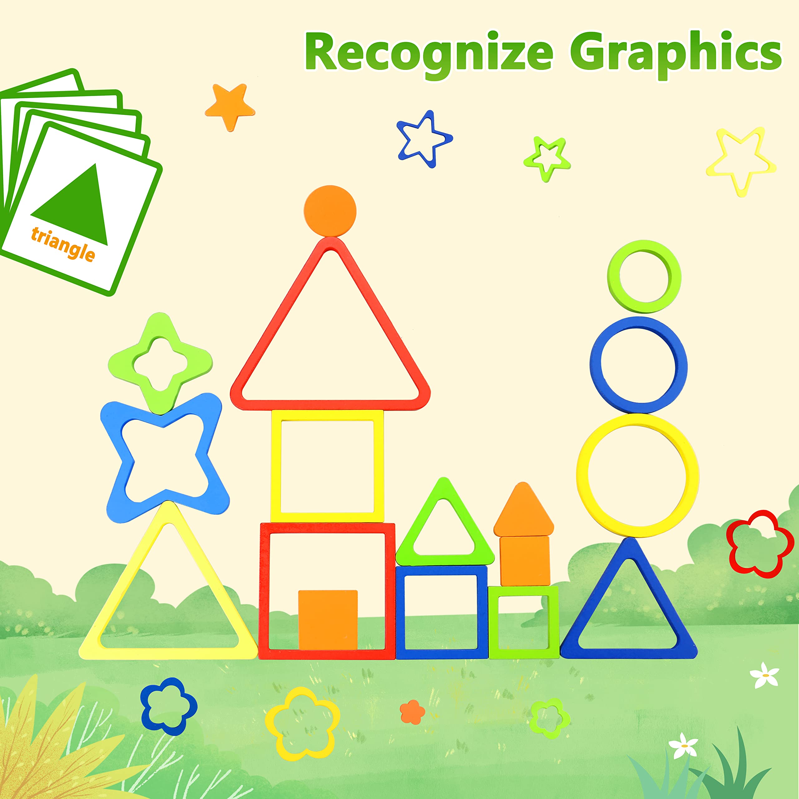 Montessori Wooden Shape Sorting Puzzle - STEM Learning Toys for 1-3 Year Olds | Perfect Toddler Gift for Birthdays & Preschool Education