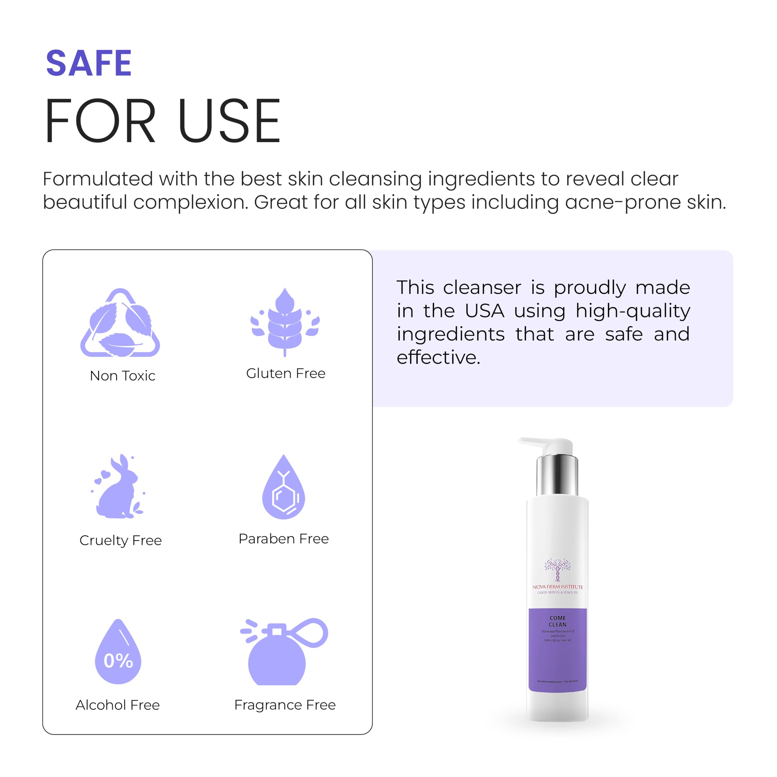 Come Clean Gentle Exfoliating Facial Cleanser for Acne-Prone, Oily & Sensitive Skin - Daily Face Wash for Men & Women | Made in USA | Perfect for Morning & Night Skincare Routine
