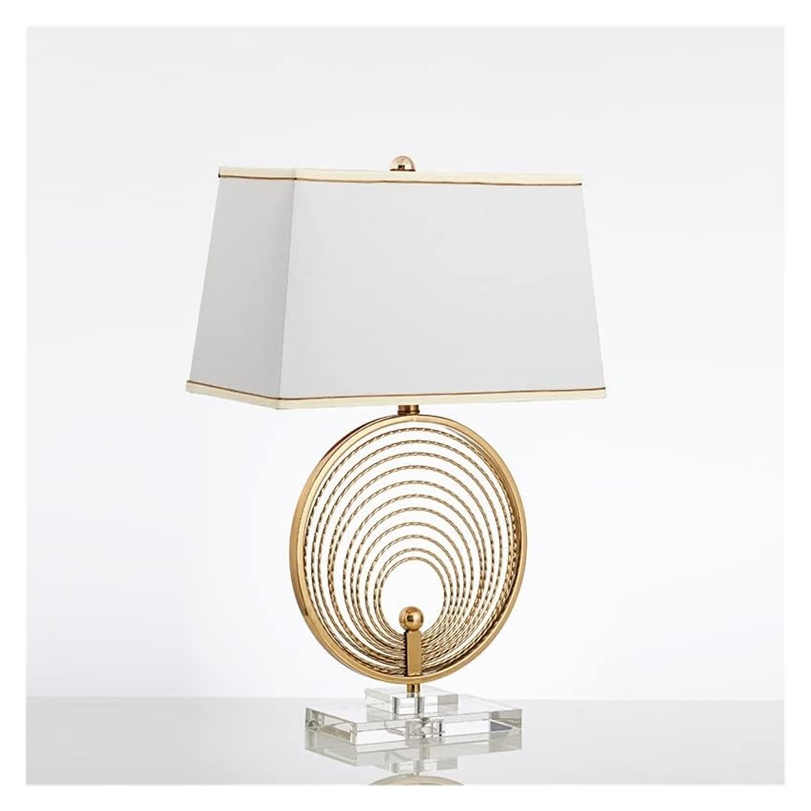 BytheM Crystal Table Lamp - Modern Metal Bedside Lamp for Bedroom, Nightstand & Desk - Elegant Decorative Lighting for Home, Office & Dorm Room