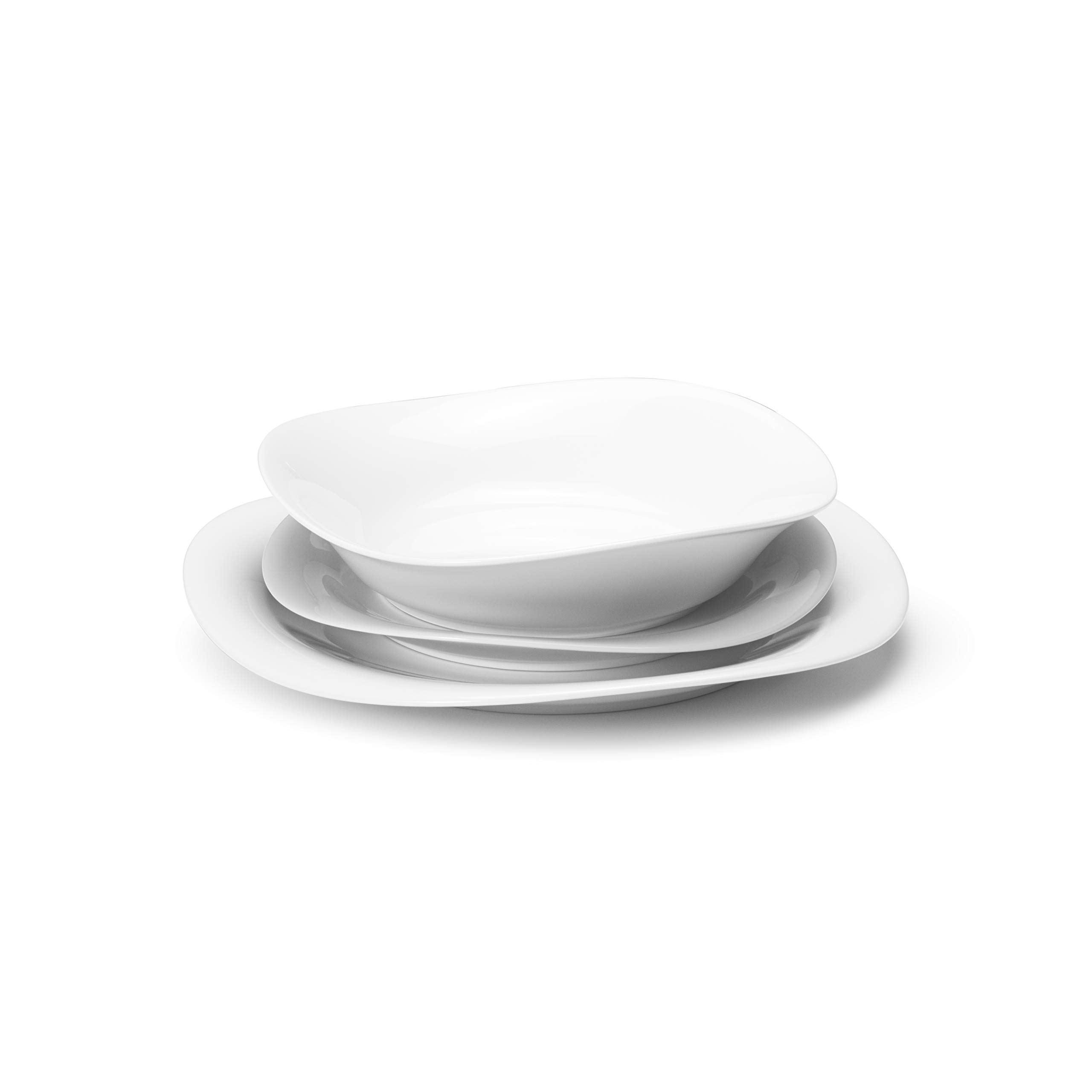 Georg Jensen Cobra Dinnerware Set - 4-Piece Dinner Plate, Lunch Plate & All Purpose Bowl for Modern Dining | Elegant Table Setting for Home & Restaurant Use