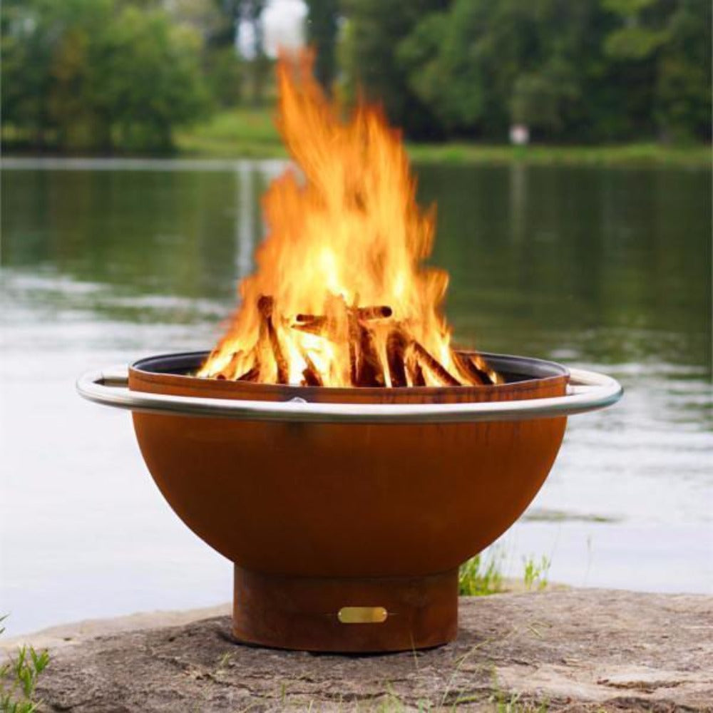 Handcrafted 48 Inch Carbon Steel Fire Pit - Bella Luna Outdoor Fire Pit for Backyard, Patio, and Camping | Rust-Resistant & Durable Design for Cozy Gatherings