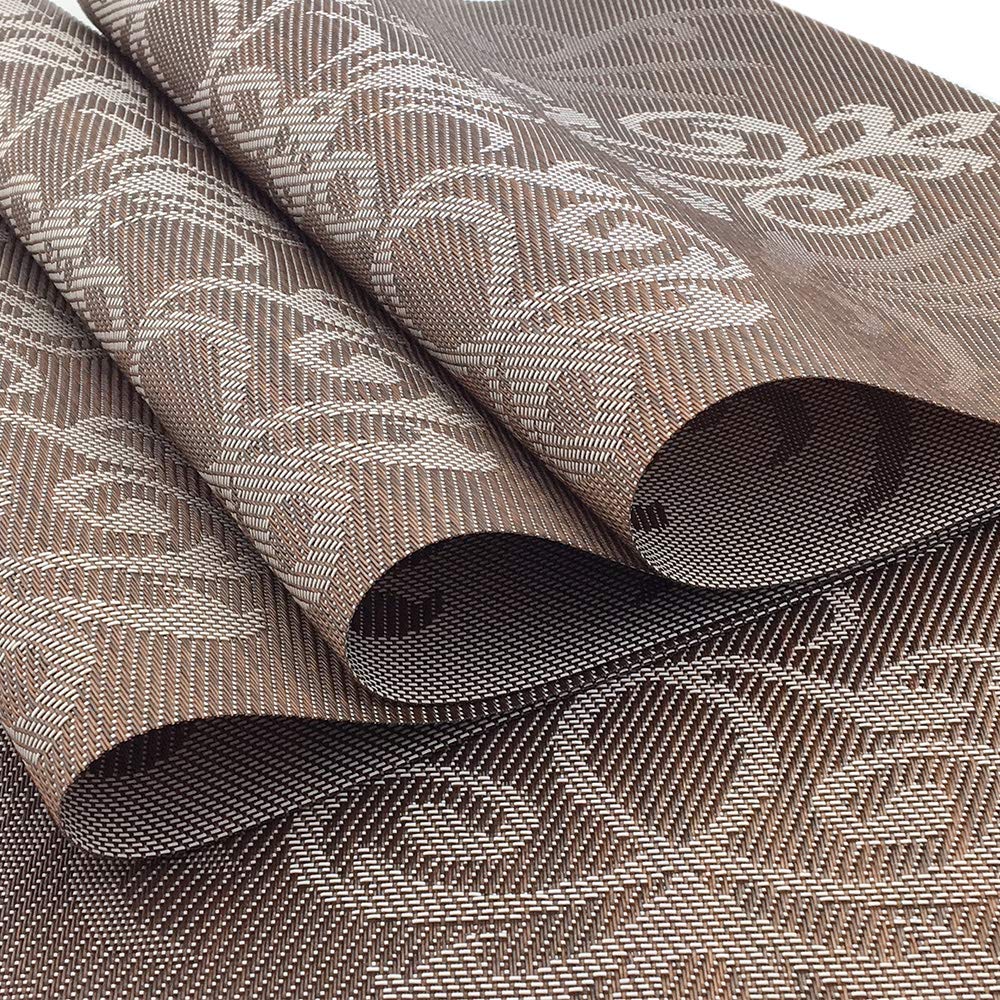 Premium 6-Piece Woven Vinyl Placemats Set - Heat Resistant & Non-Slip Dining Table Mats for Kitchen, Easy to Clean - Perfect for Coffee Shops, Restaurants, and Home Entertaining