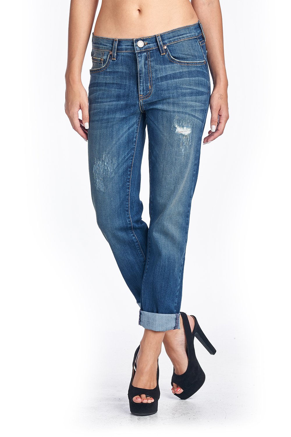 Angry Rabbit Women's Vintage Wash Boyfriend Jeans | Premium Designer Denim | Made in USA | Comfortable Casual Wear for Everyday Outfits & Street Style