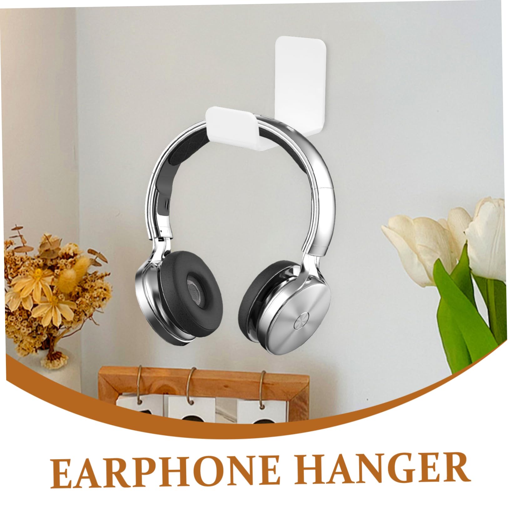 Veemoon 2-Pack White Headphone Stand Holder - Wall Mount & Desk Mount Earphone Hanger Bracket for Home, Office, Gaming Setup (Perfect for Organizing Headphones, Headsets, and Earbuds)