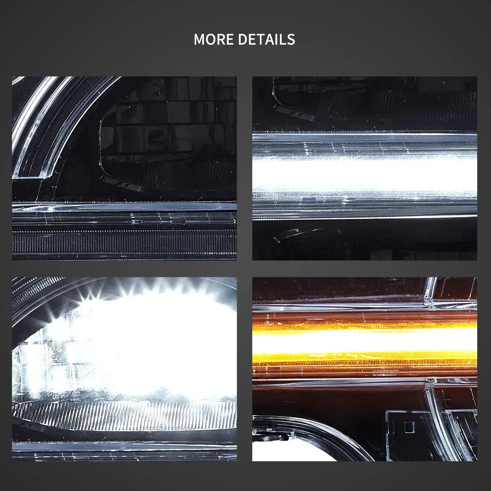 2020-2024 Ford Bronco LED Headlight Assembly with Projector - High Performance Replacement Headlights for Off-Road & Night Driving