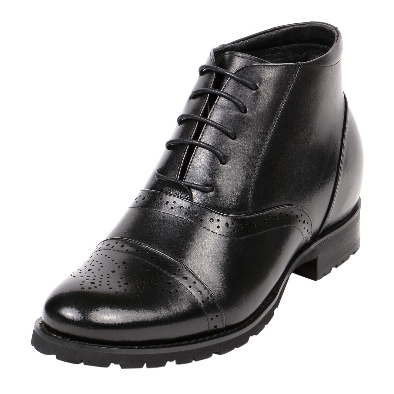 JOTA Men's Winter Dress Leather Lace-Up Ankle Boots with Warm Fur Lining - 2.8